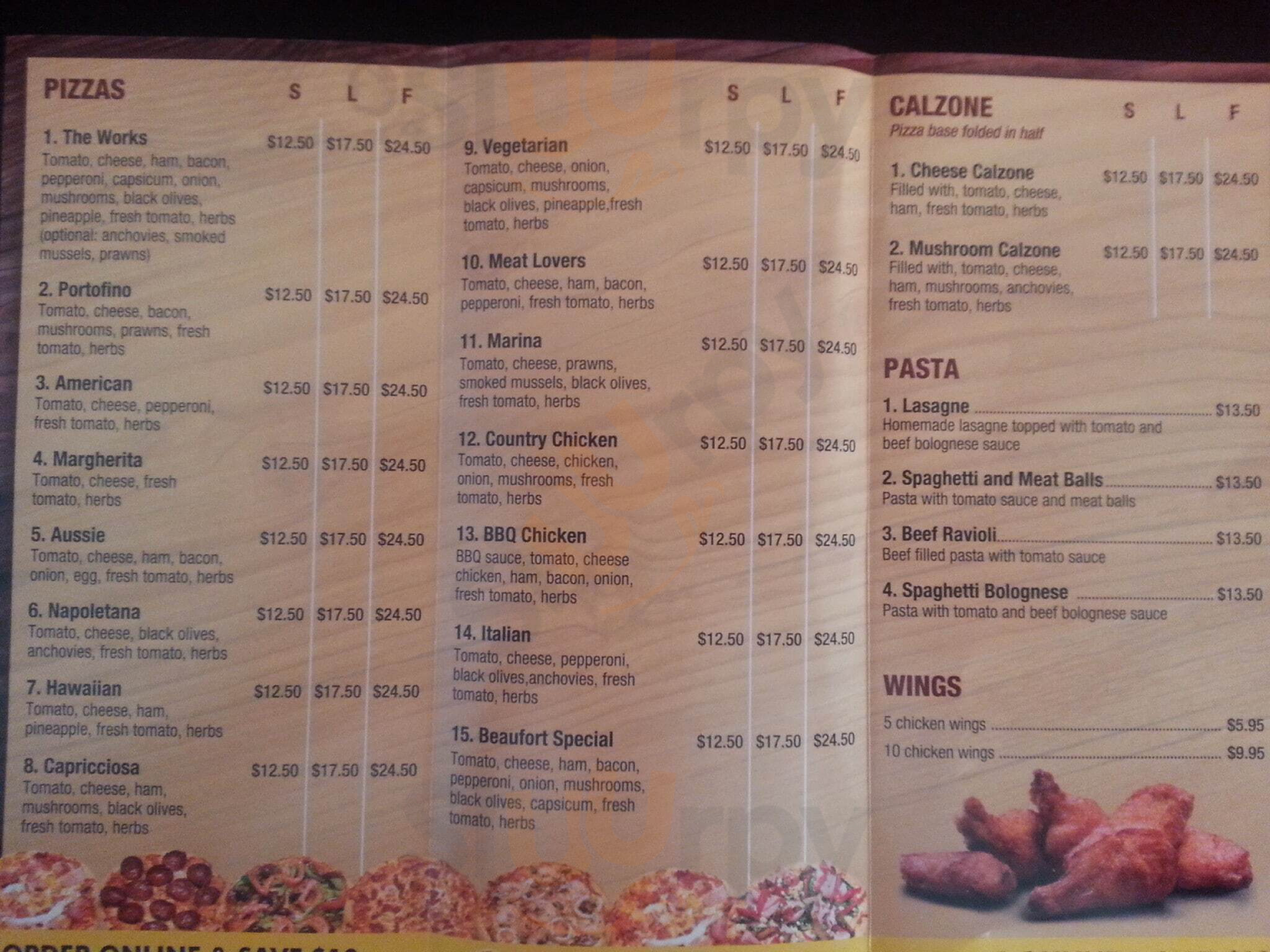 Pizza On Beaufort Bedford Menu - 1