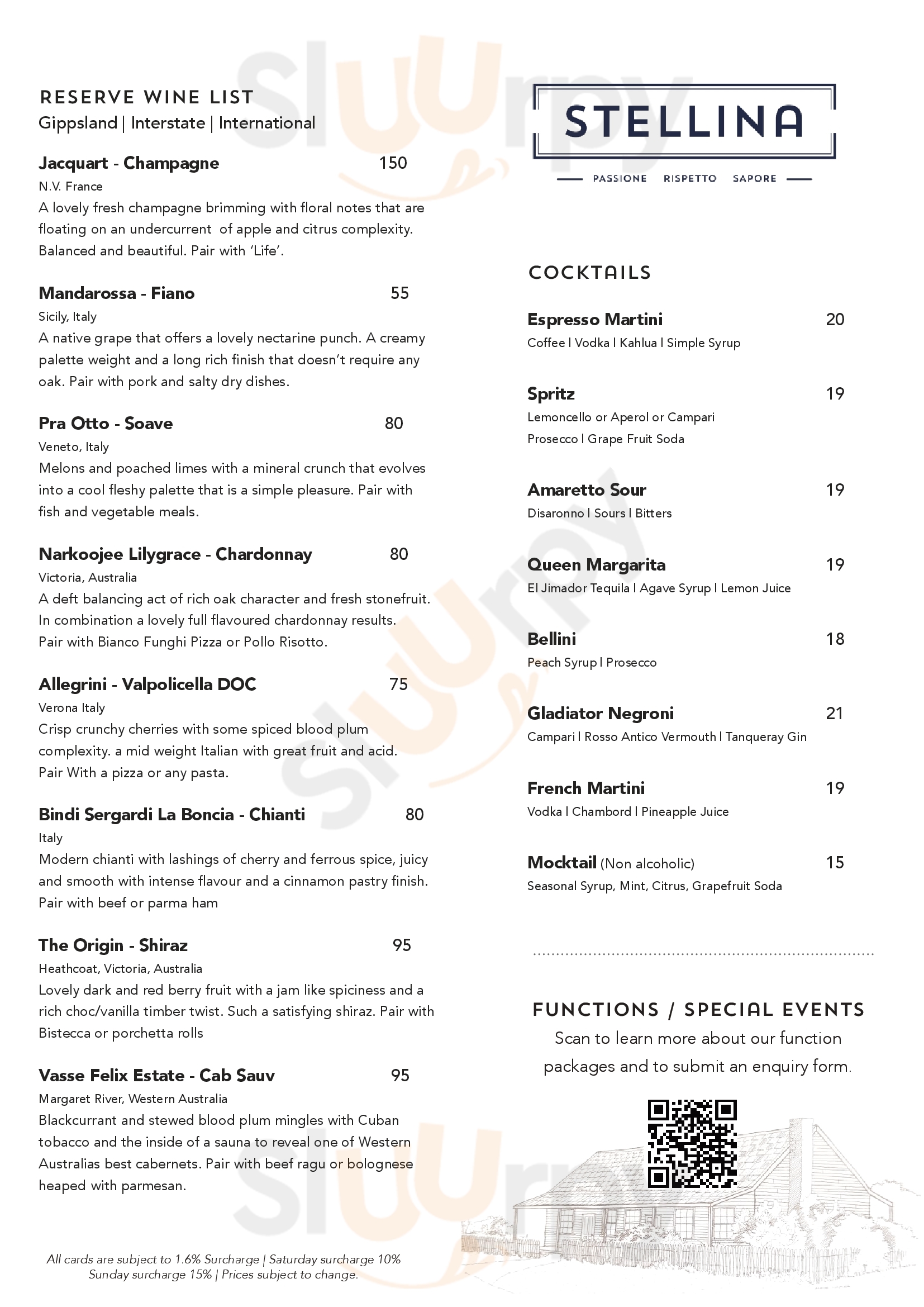 Stellina Traralgon Menu - 1