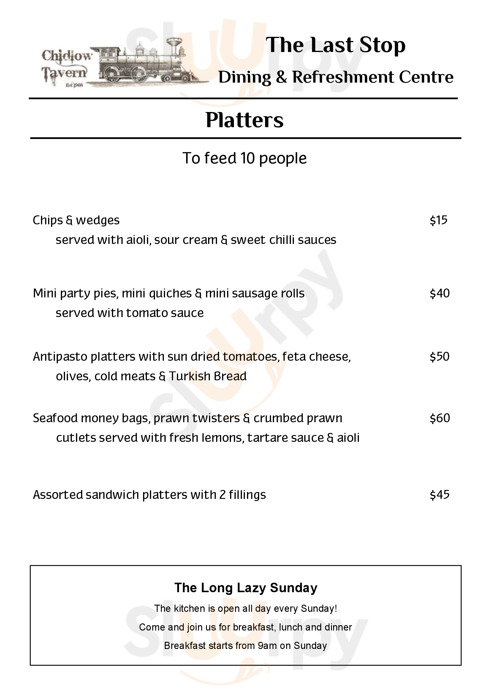 Chidlow Tavern Chidlow Menu - 1