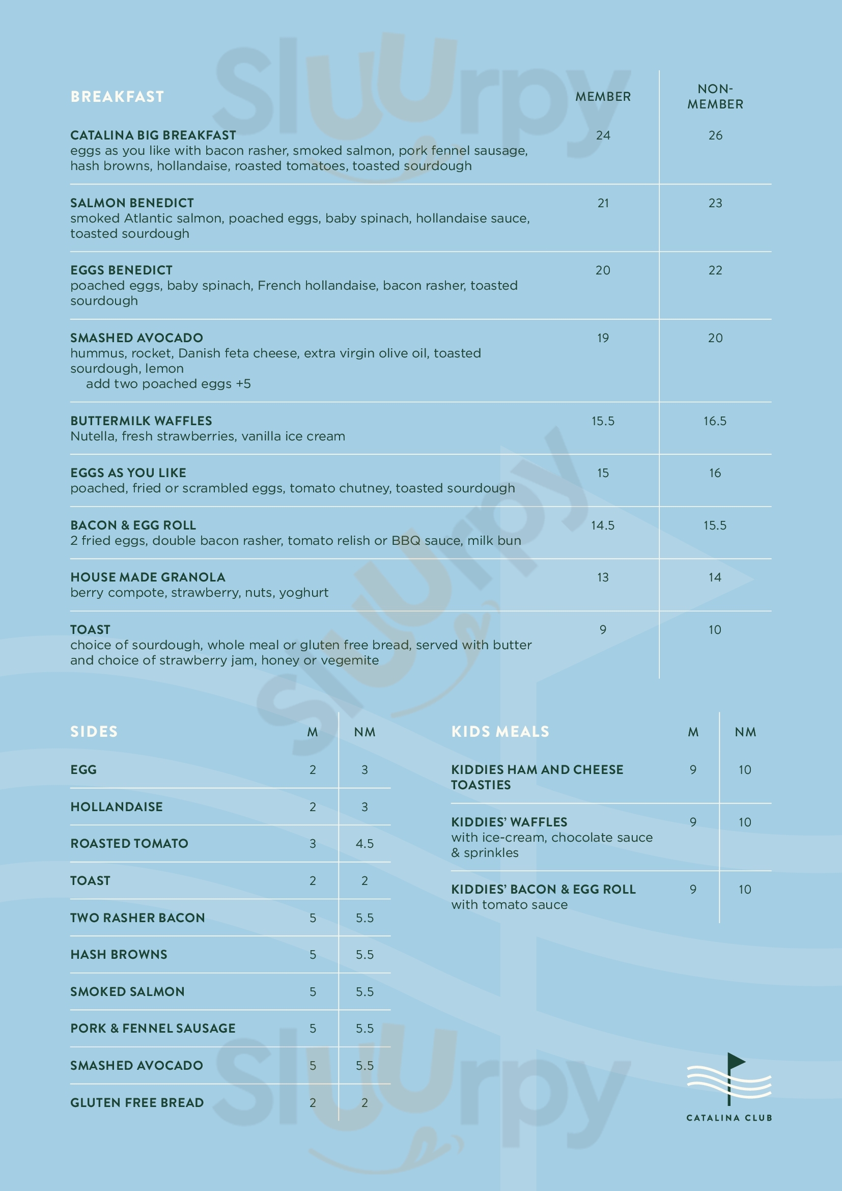 Club Catalina Restaurant Batemans Bay Menu - 1