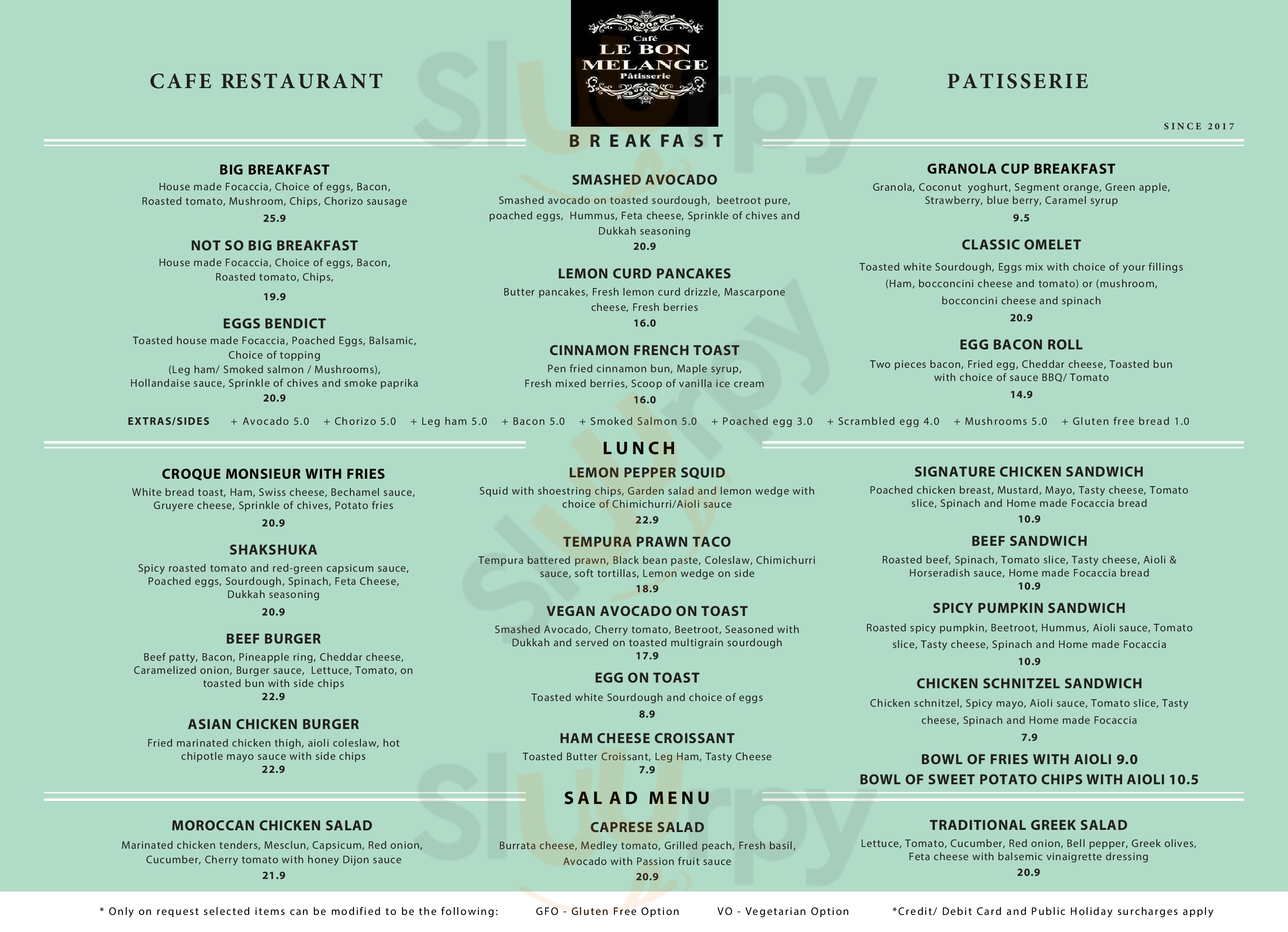 Le Bon Melange Gungahlin Menu - 1