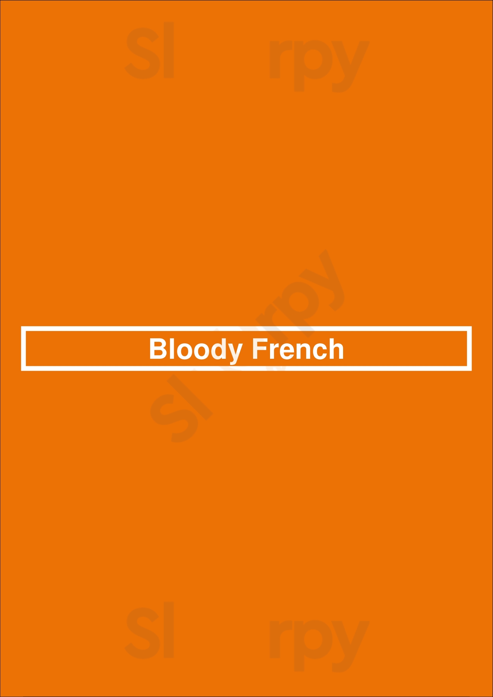 Bloody French Subiaco Menu - 1