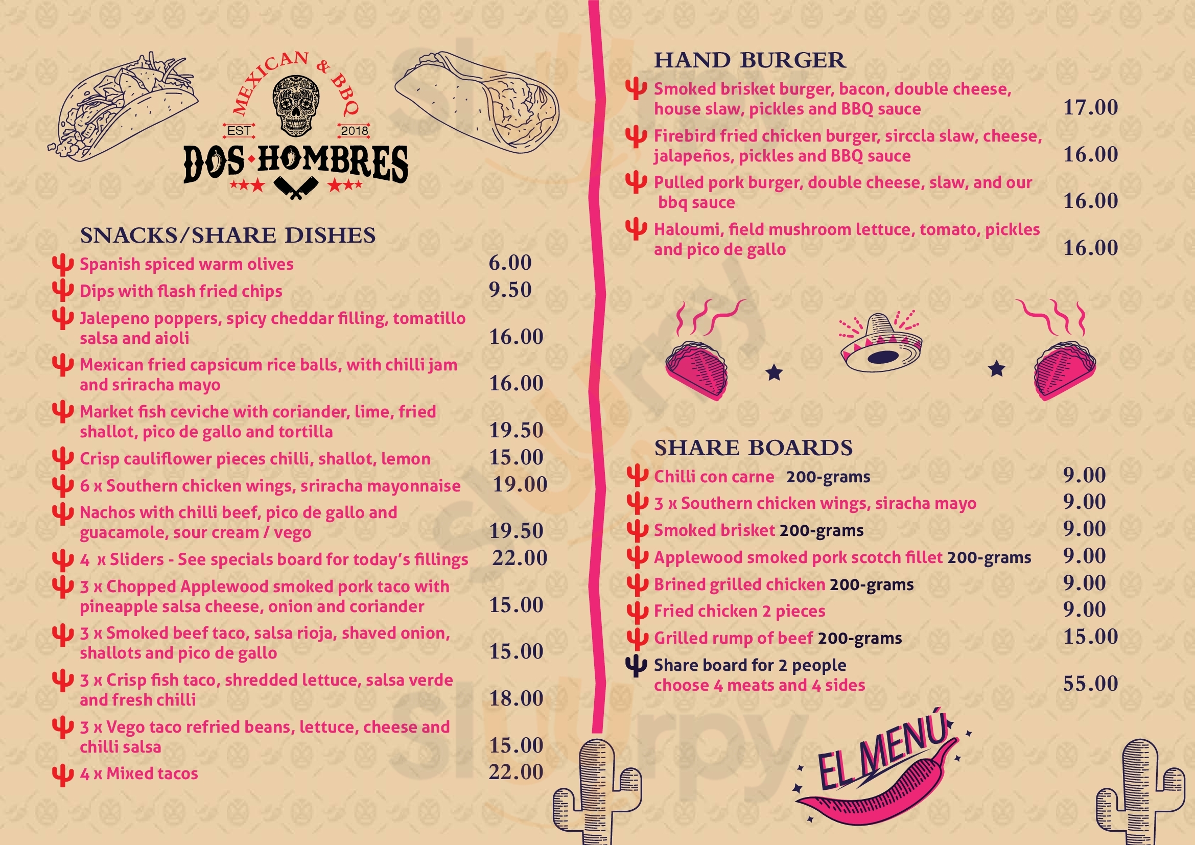 Dos Hombres Bowral Menu - 1