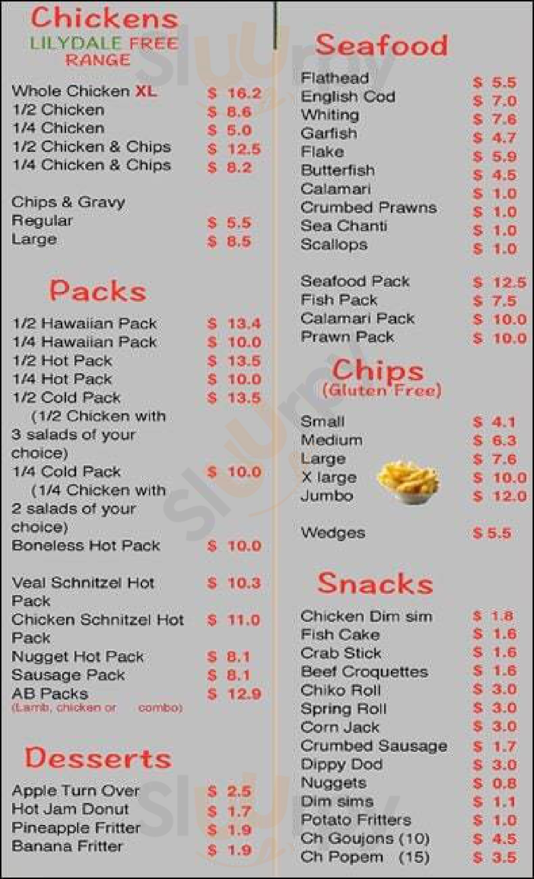 Tea Tree Gully Charcoal Chickens Tea Tree Gully Menu - 1