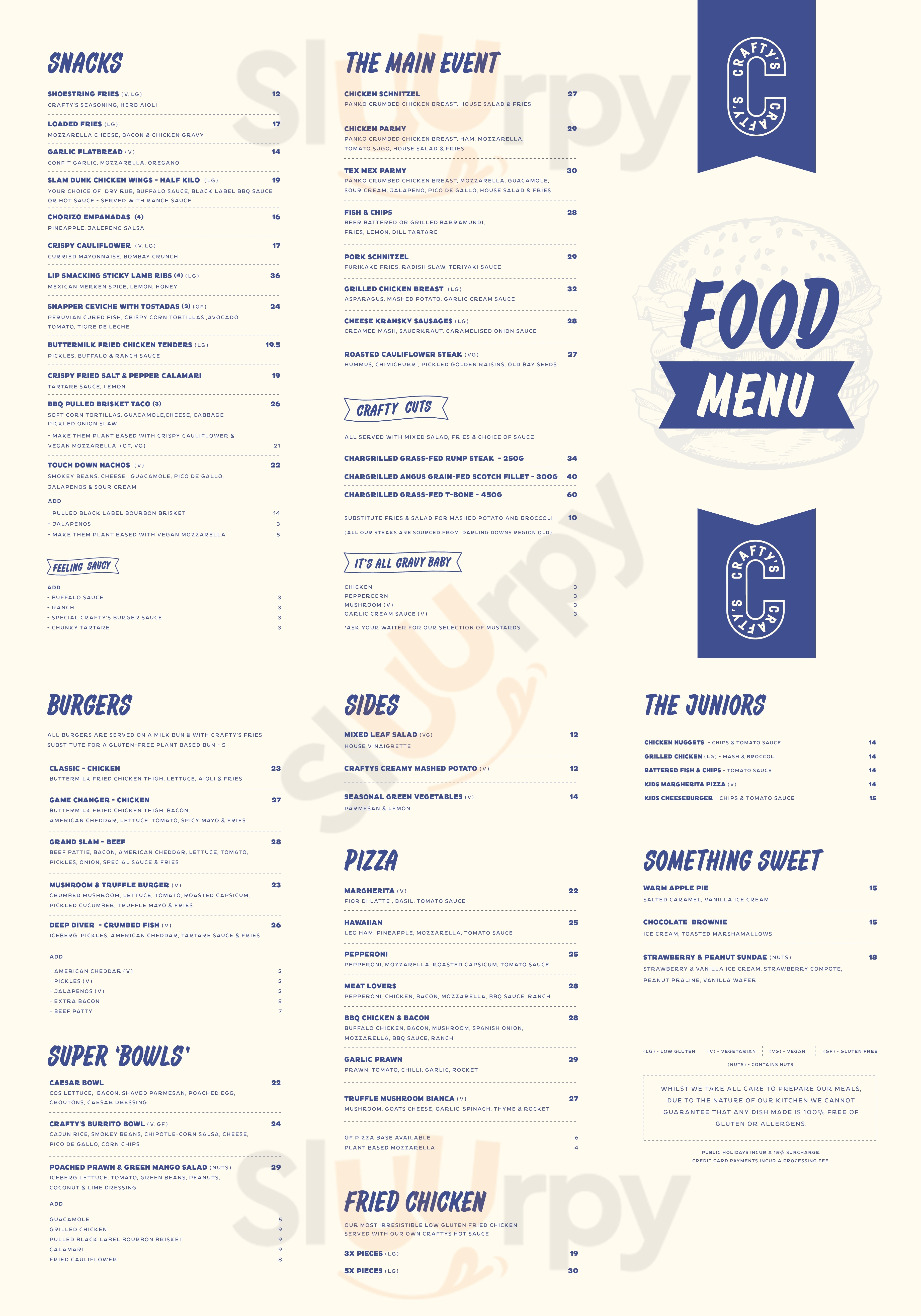 Crafty's Biggera Waters Menu - 1