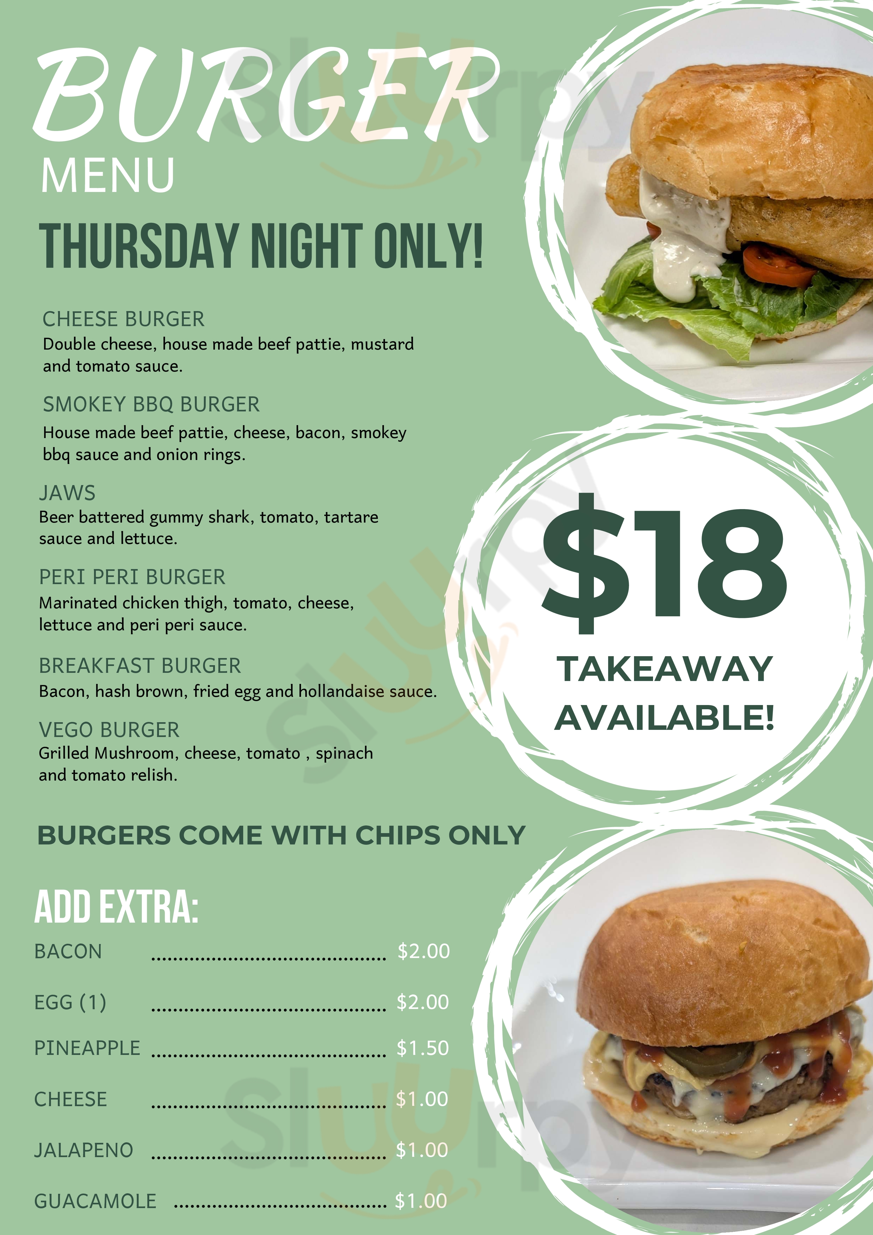 Main Menu - Banjo's On Albert