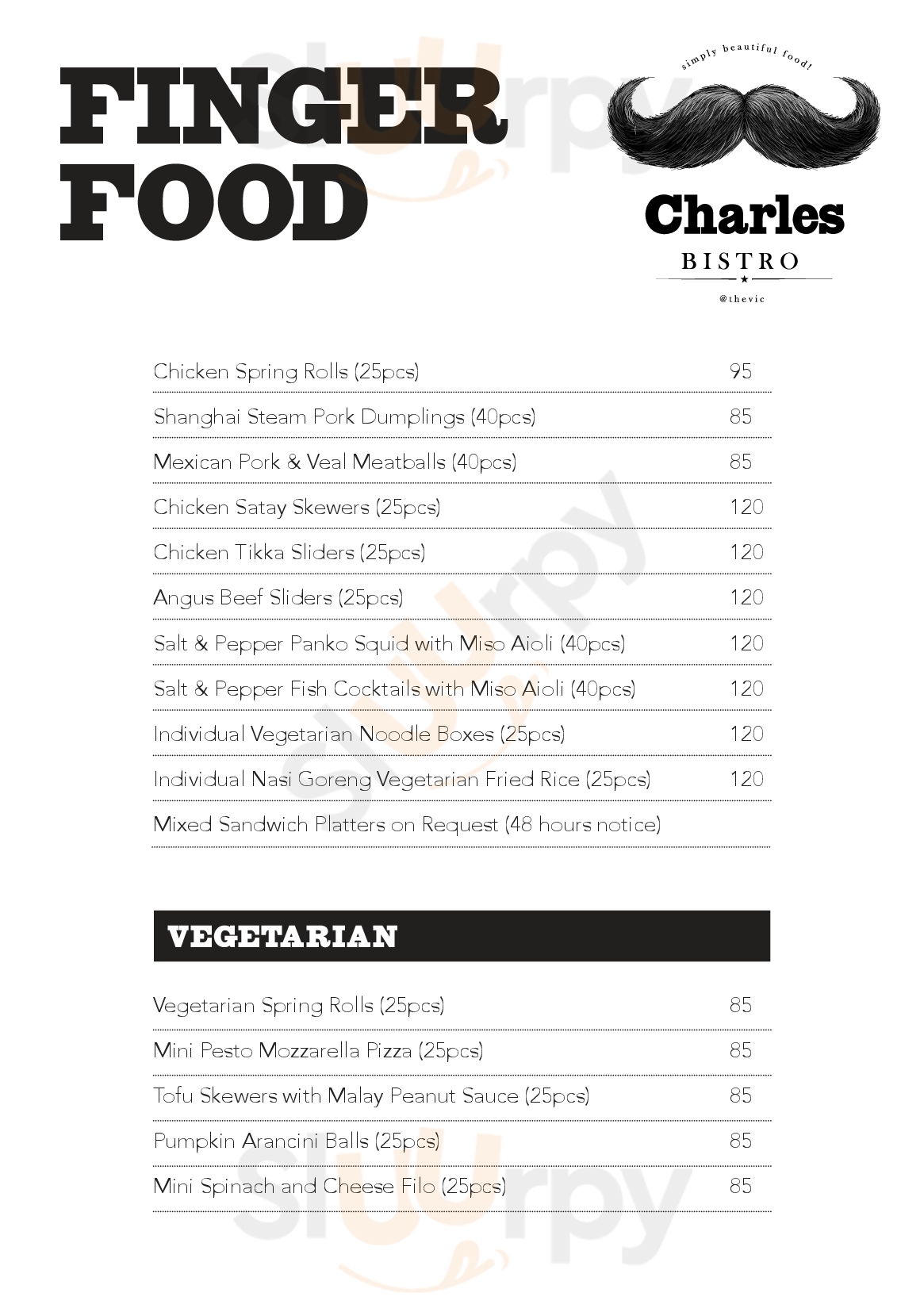 Main Menu - Victoria Hotel