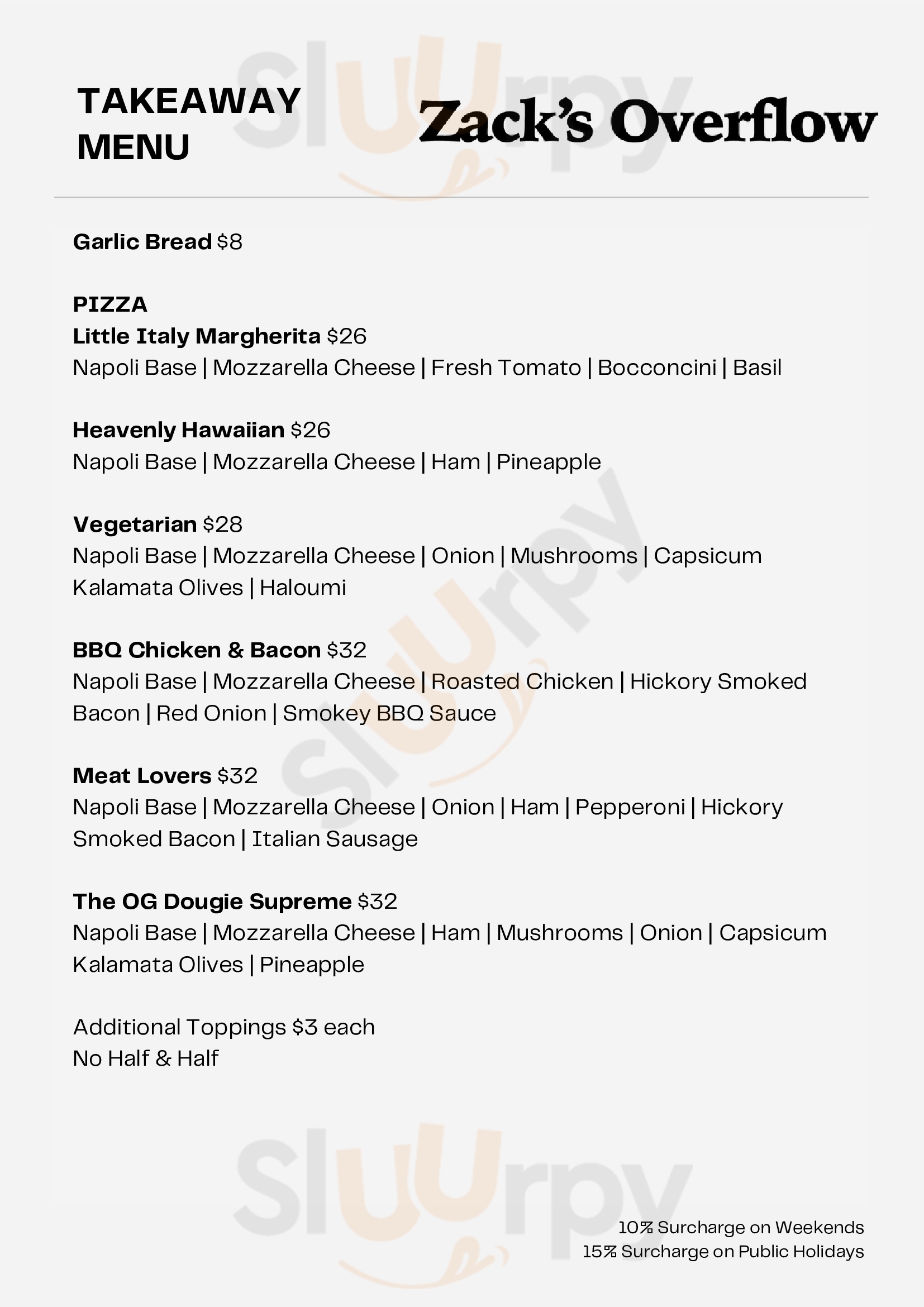 Central Road 2625 Thredbo Village Menu - 1