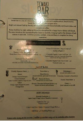 Temaki Bar Syndey menu