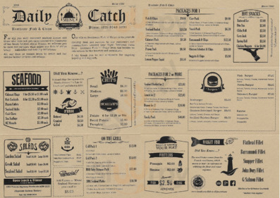 Heathcote Fish & Chips menu