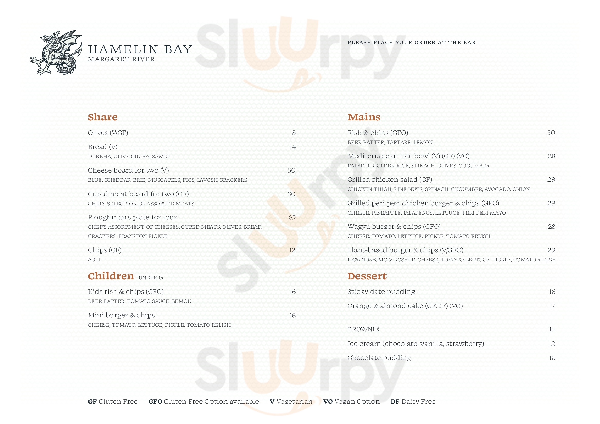 Hamelin Bay Winery Karridale Menu - 1