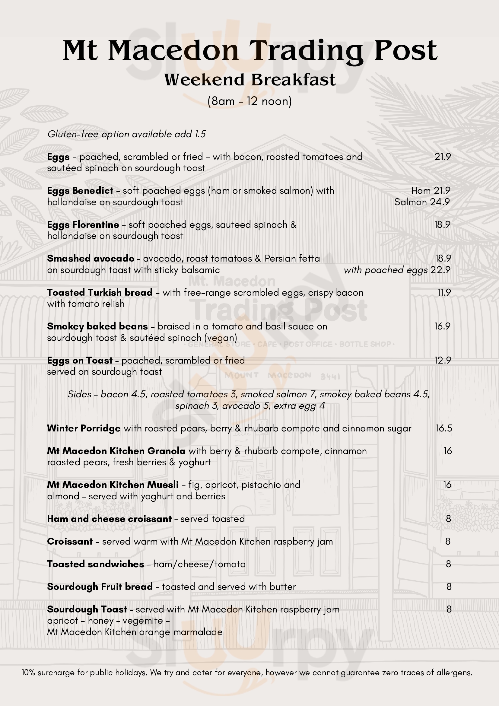 Trading Post Mount Macedon Menu - 1