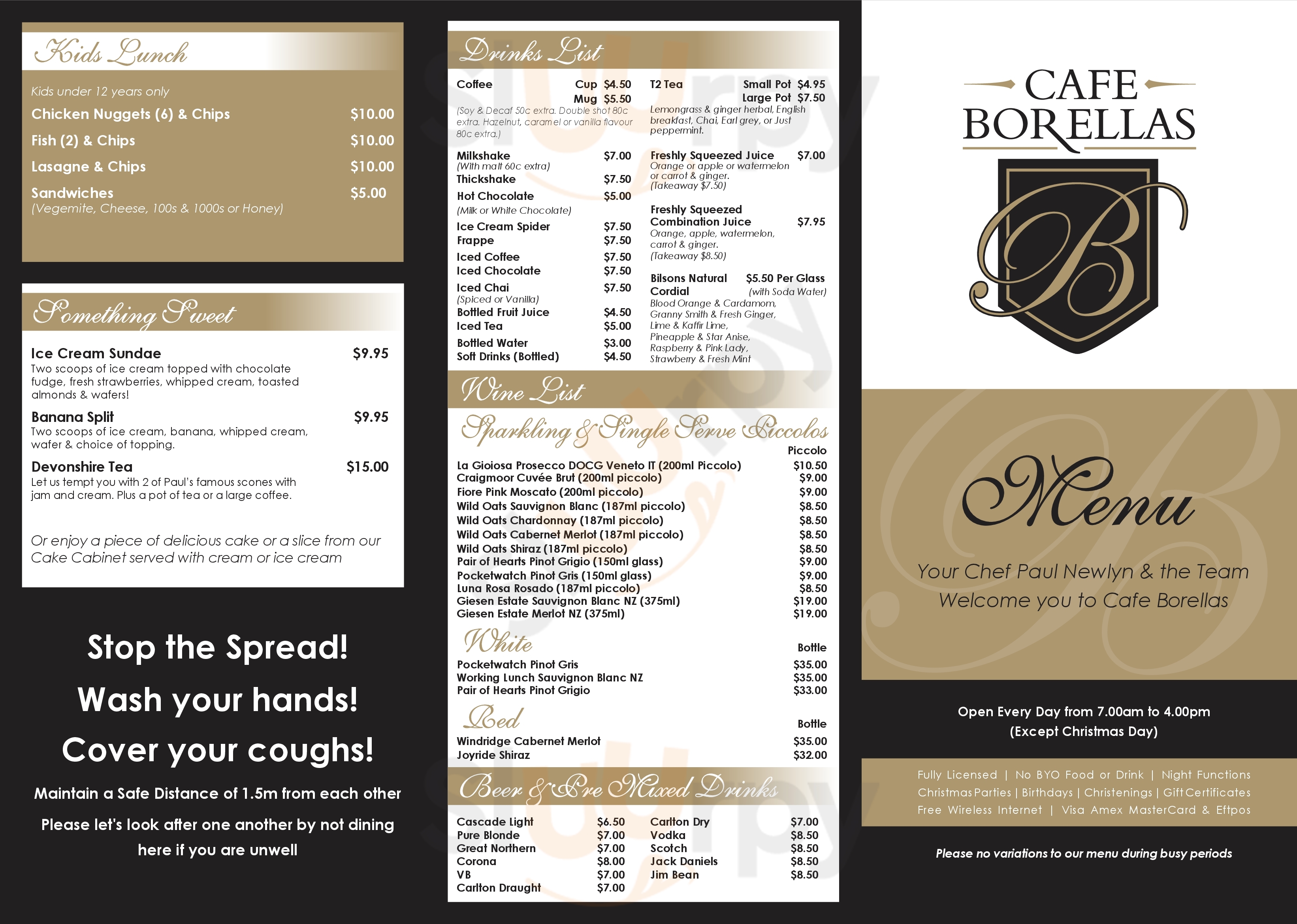 Cafe Borellas Albury Menu - 1