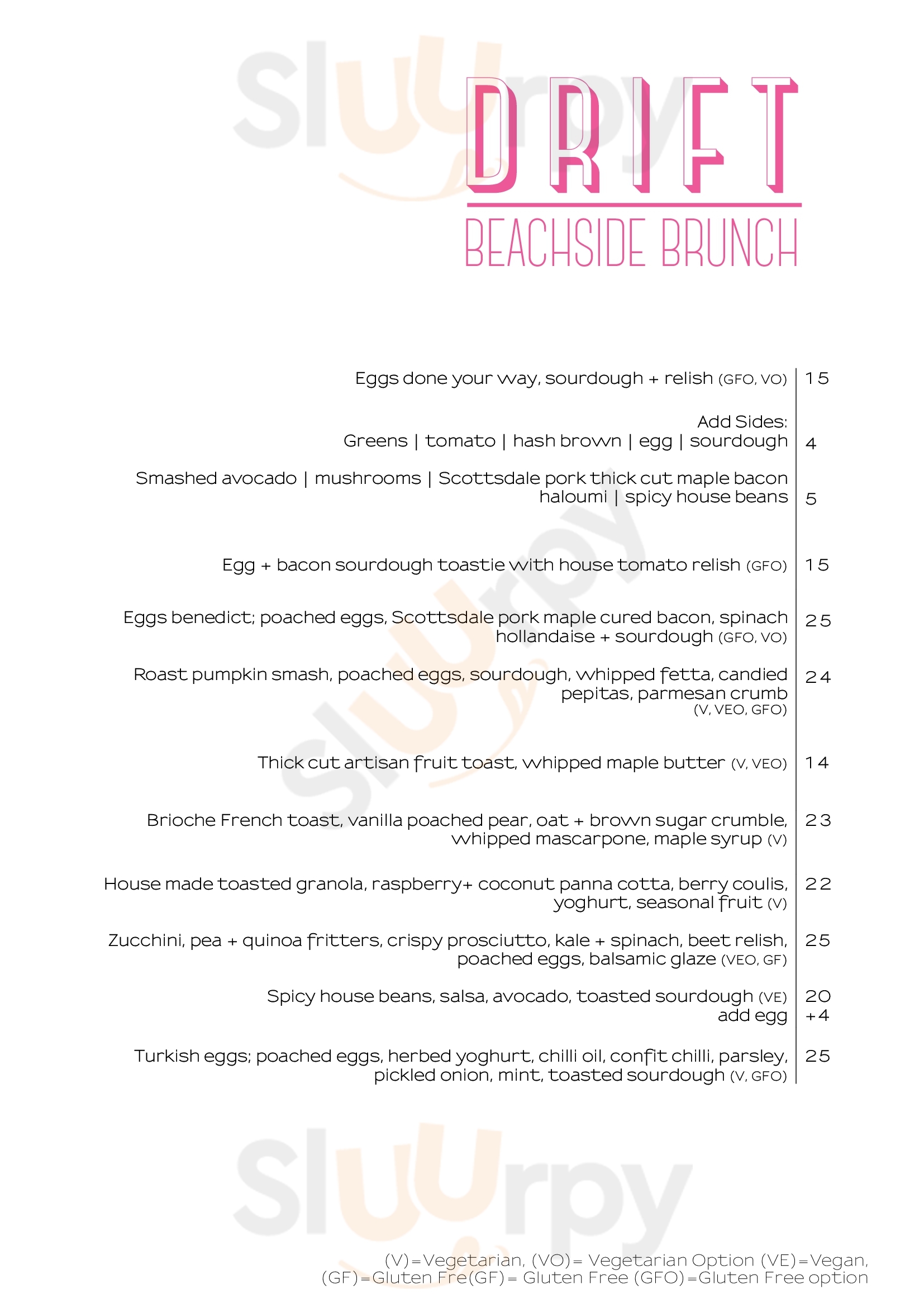 Drift Devonport Menu - 1