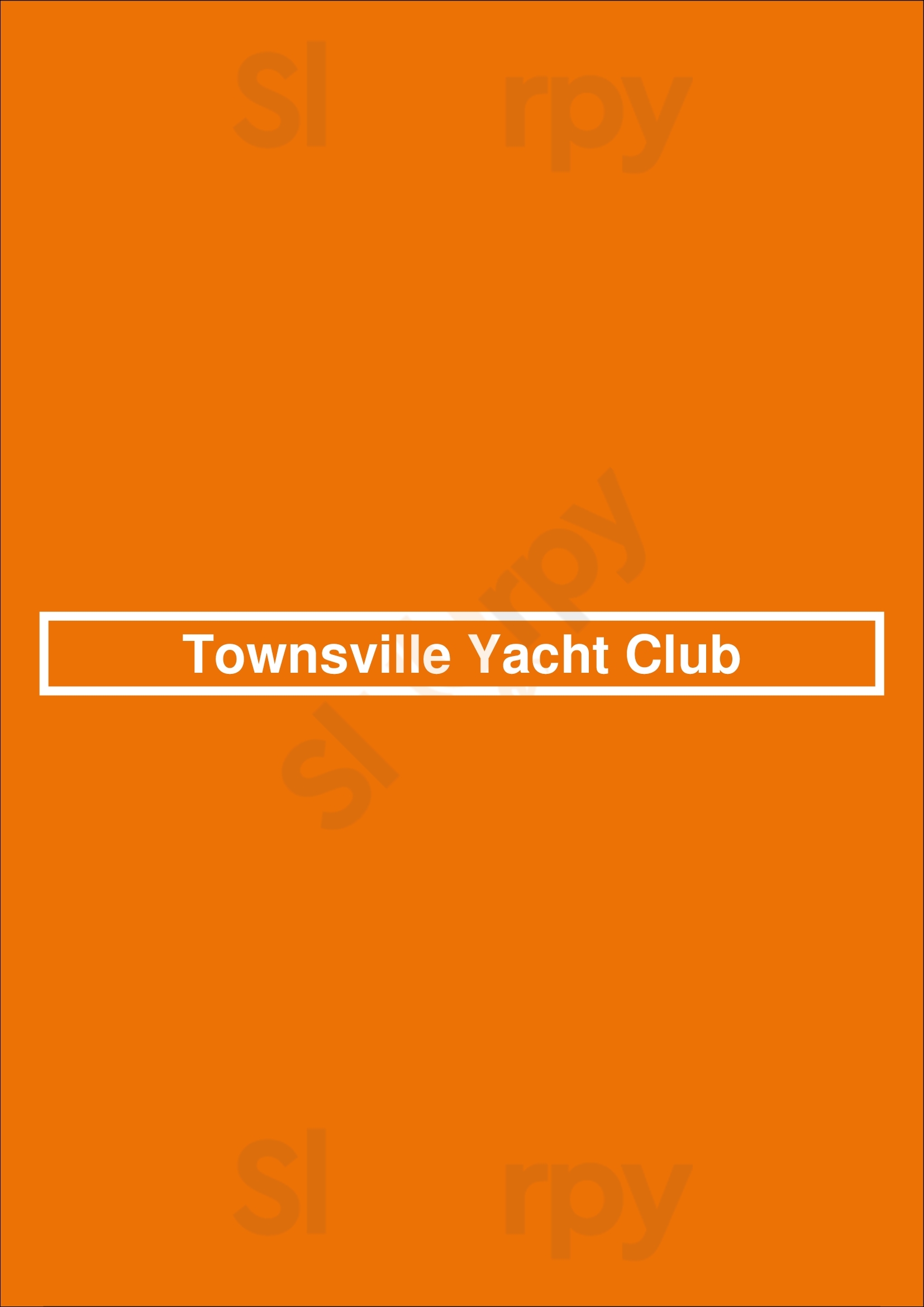 Townsville Yacht Club Townsville Menu - 1