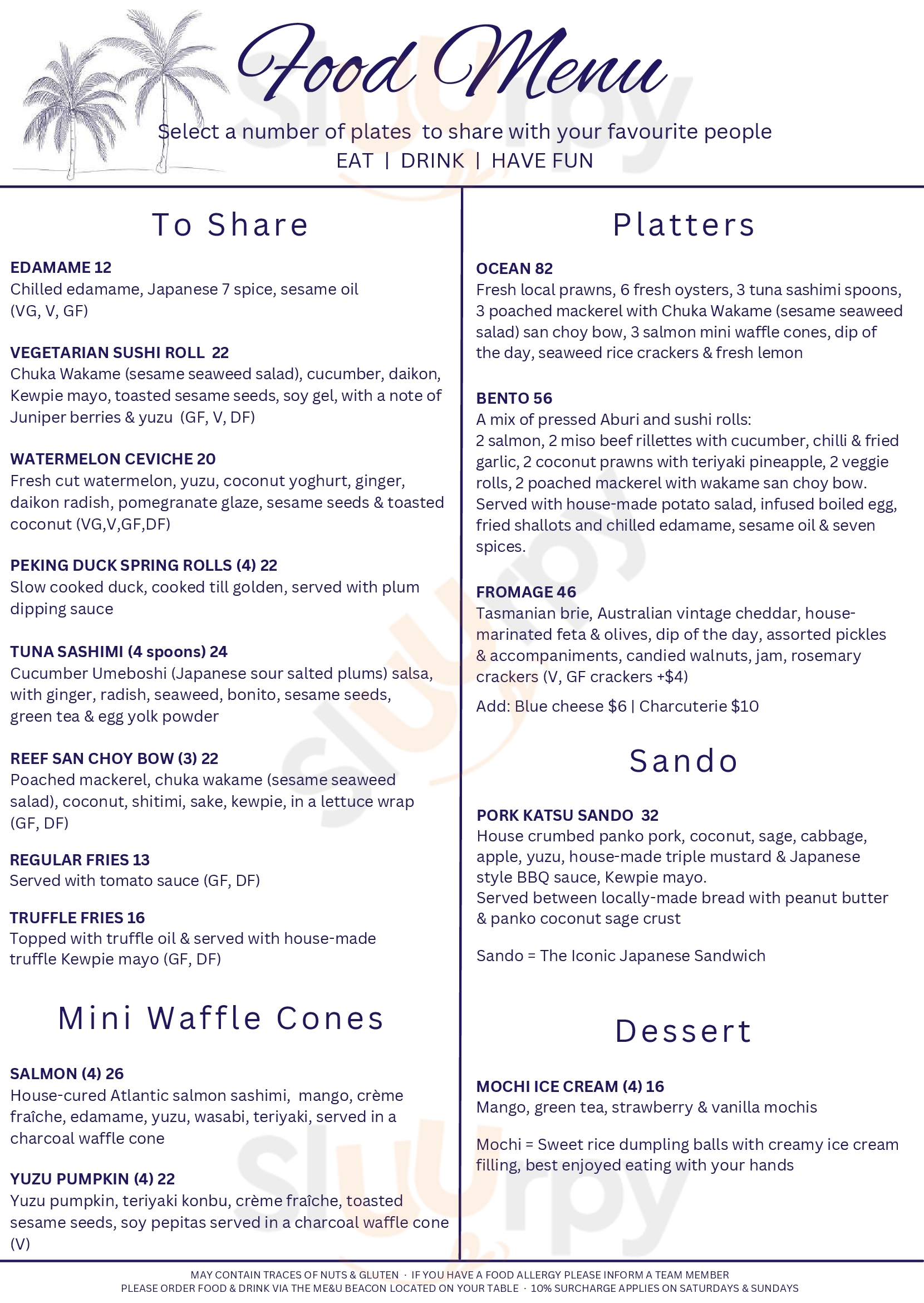 Barbados Port Douglas Port Douglas Menu - 1
