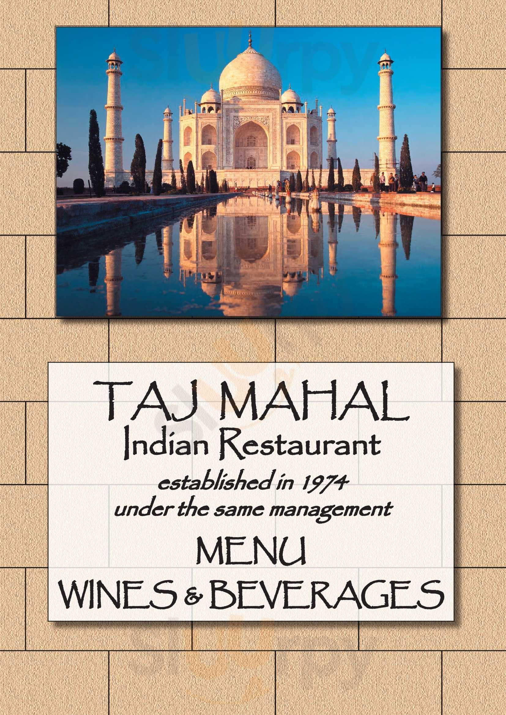 Taj Mahal Indian Restaurant Canberra Menu - 1