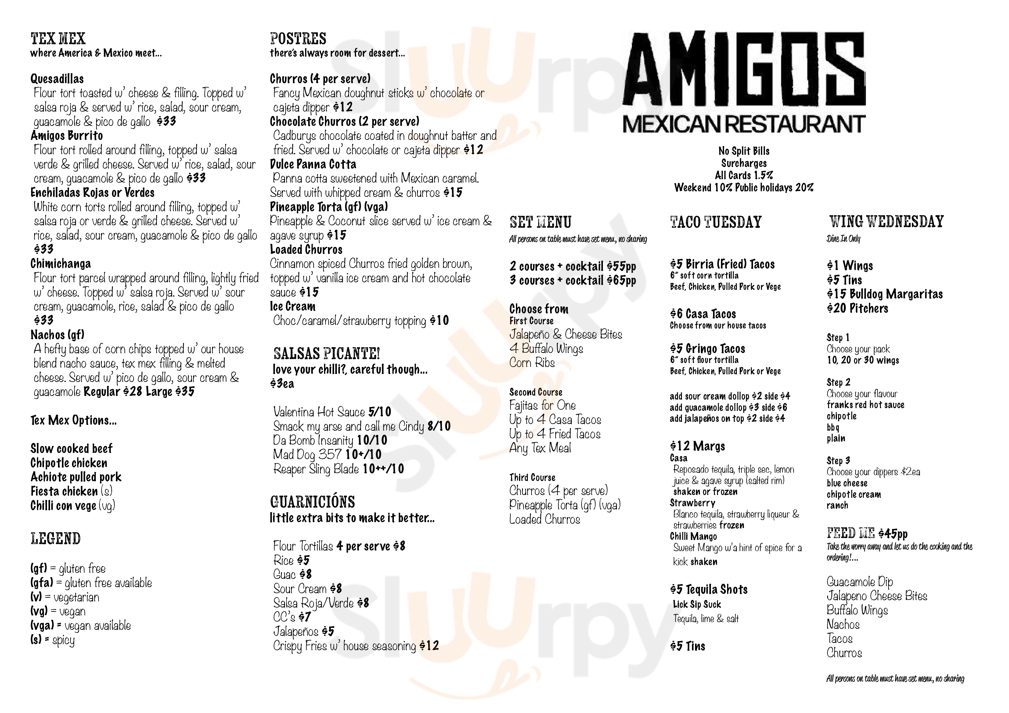 Amigos Mexican Restaurant Wollongong Menu - 1