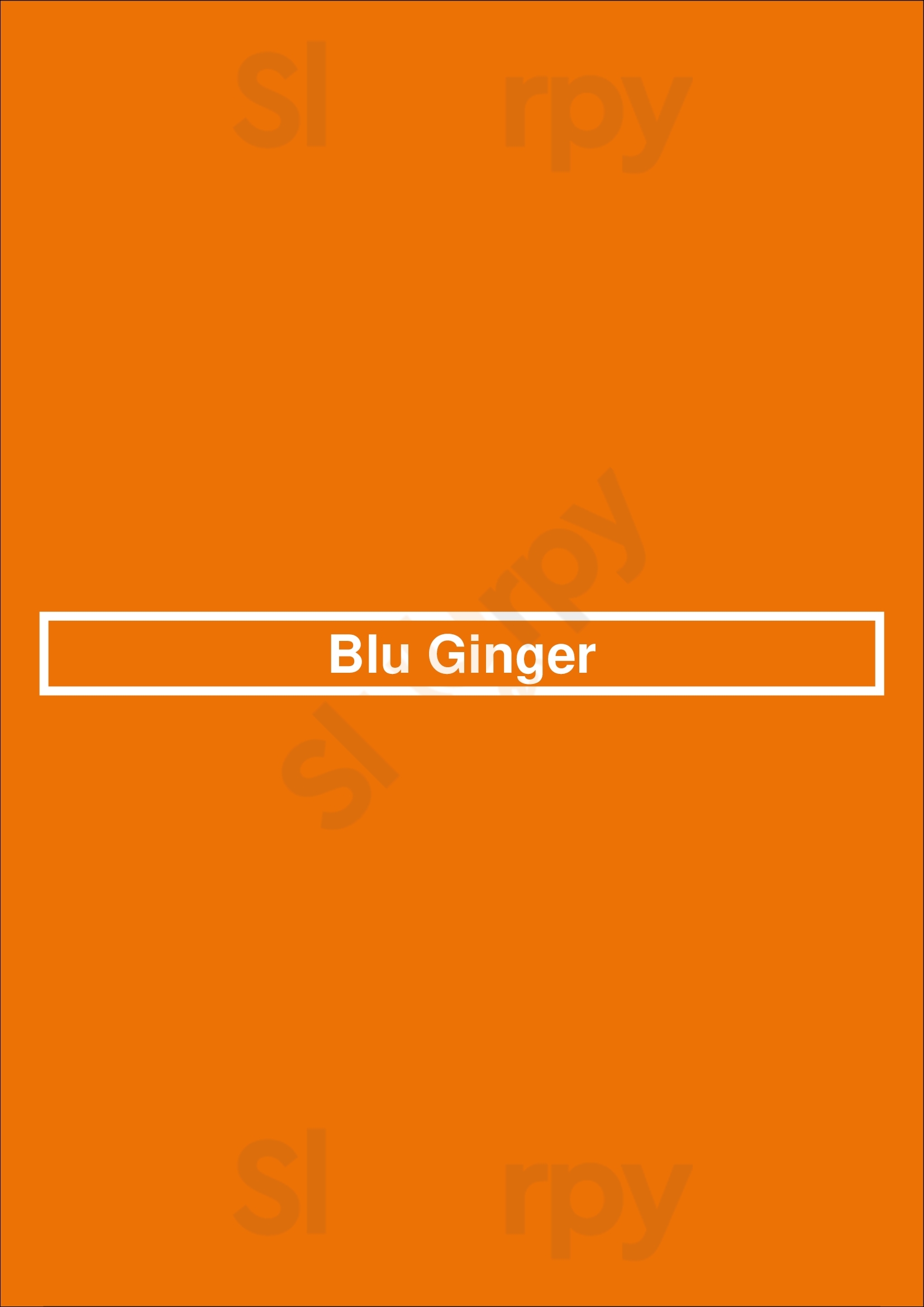 Blu Ginger Canberra Menu - 1