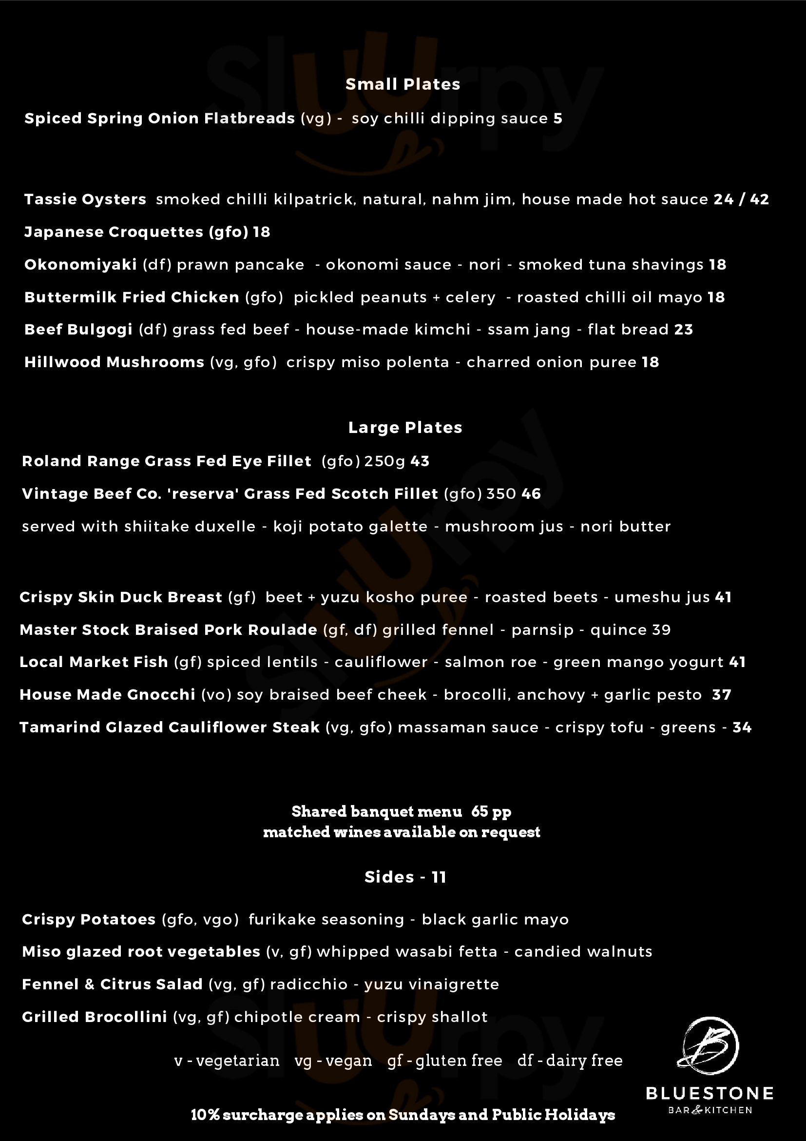Bluestone Bar & Kitchen Launceston Menu - 1