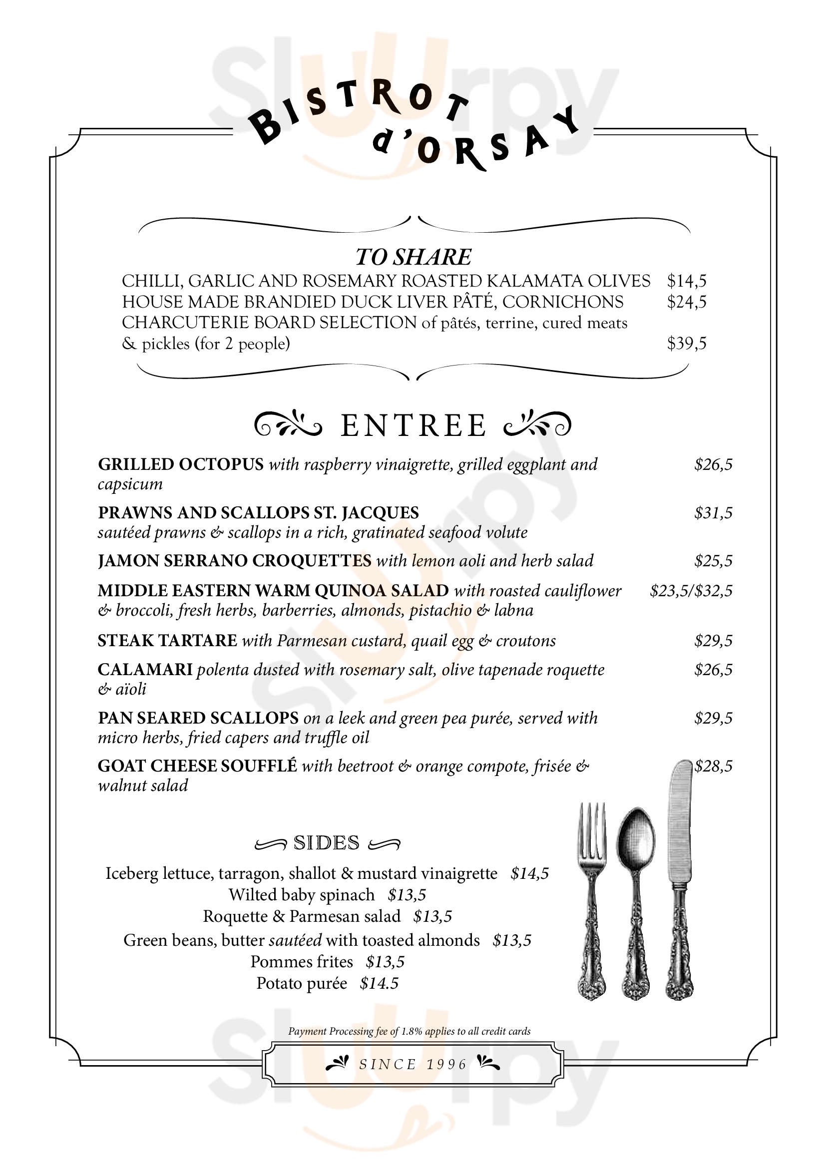 Bistrot D'orsay Melbourne Menu - 1