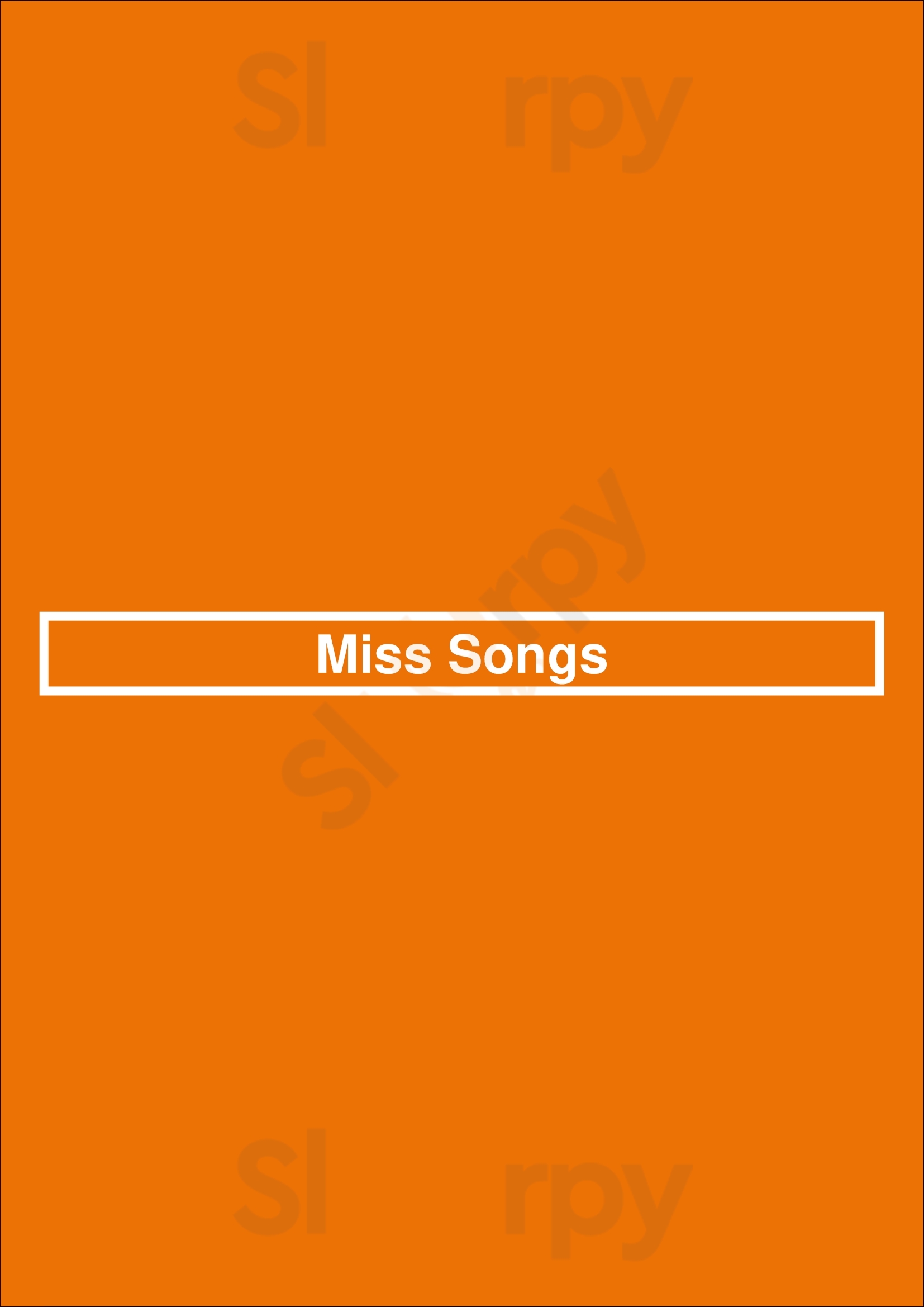 Miss Songs Townsville Menu - 1