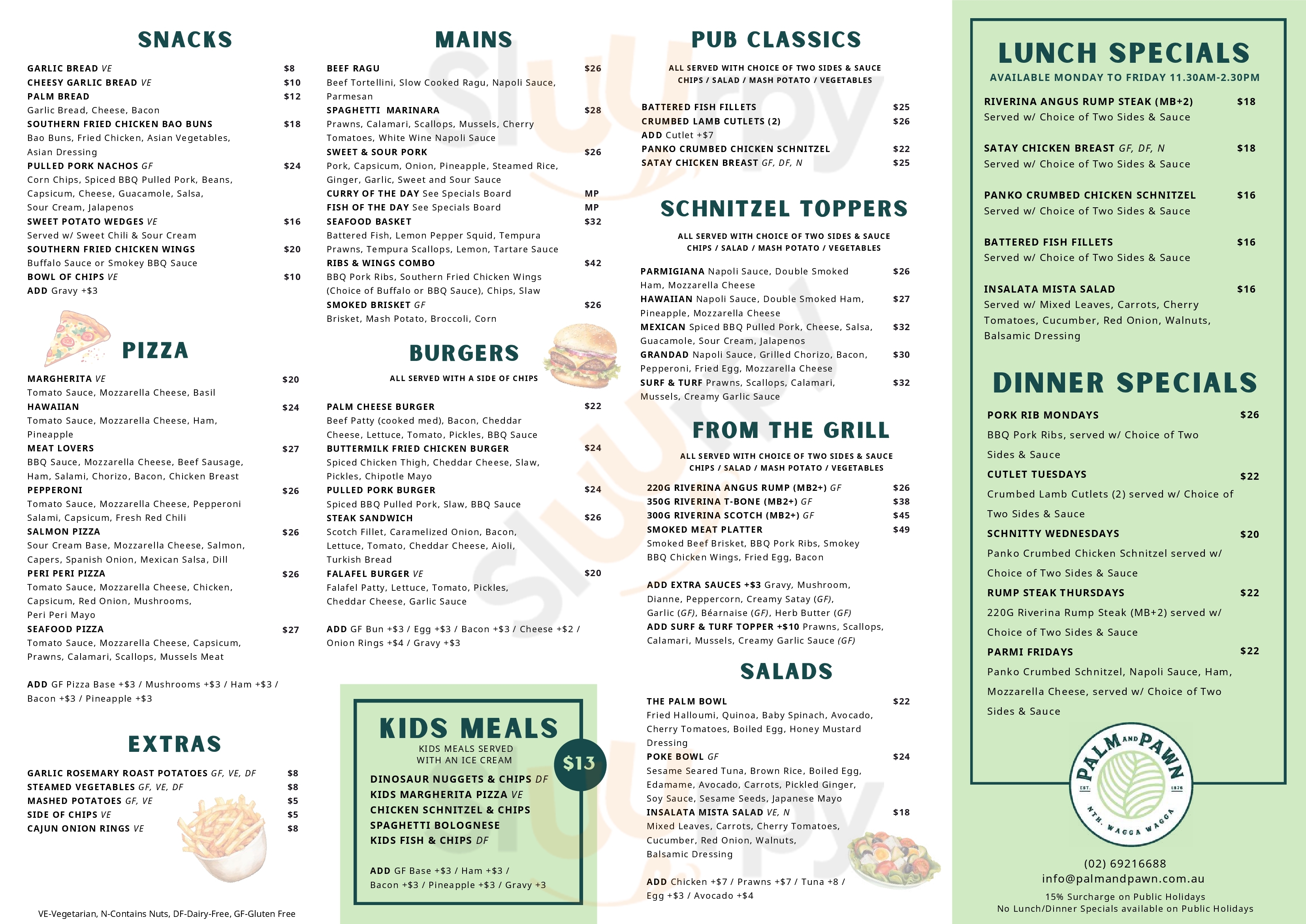 Palm & Pawn Wagga Wagga Menu - 1