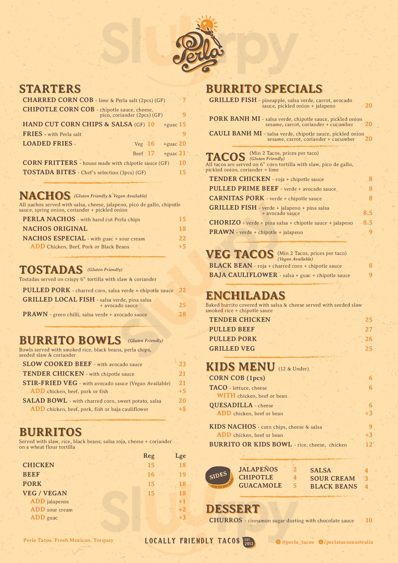 Perla Tacos Torquay Menu - 1