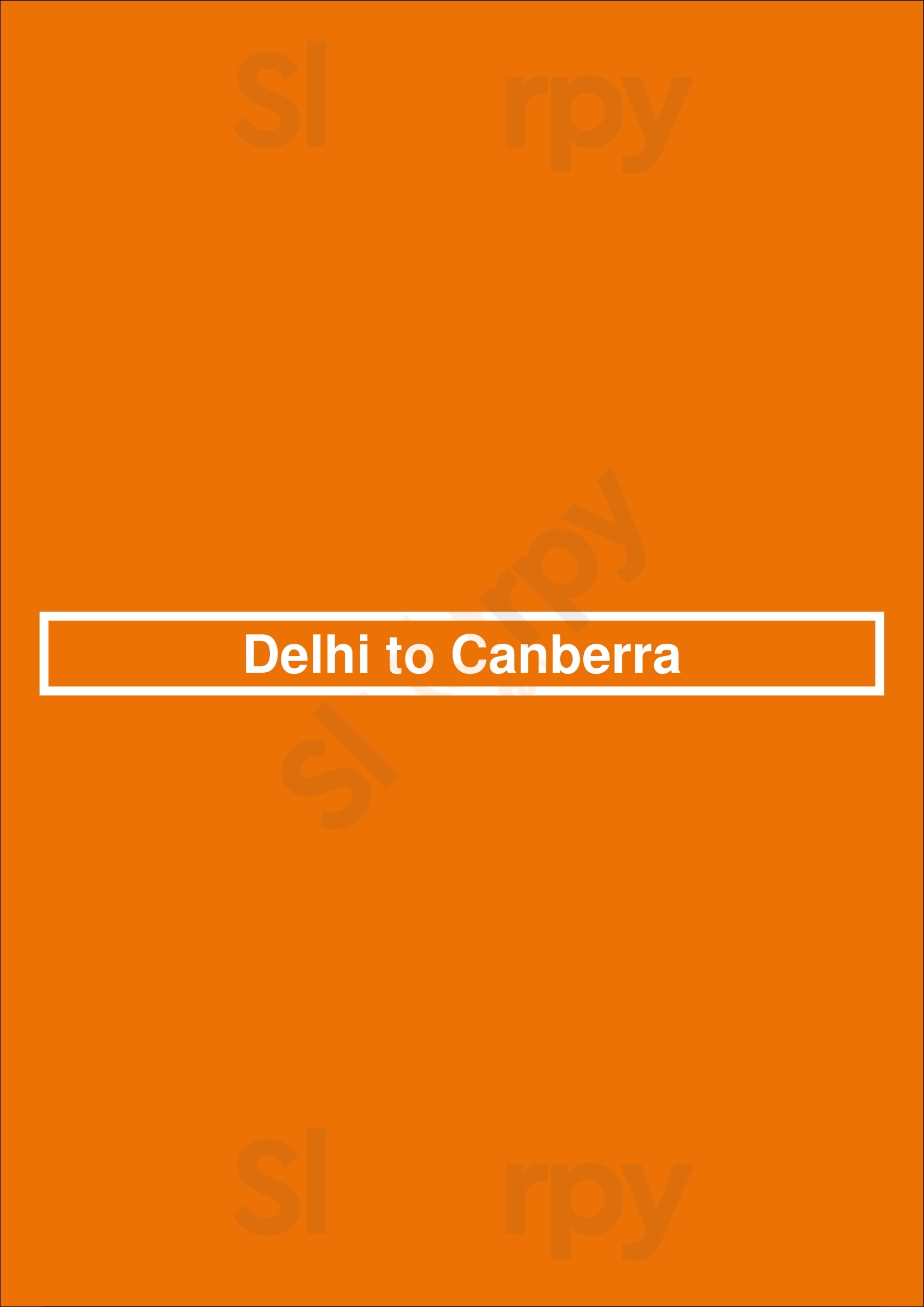 Delhi To Canberra Canberra Menu - 1