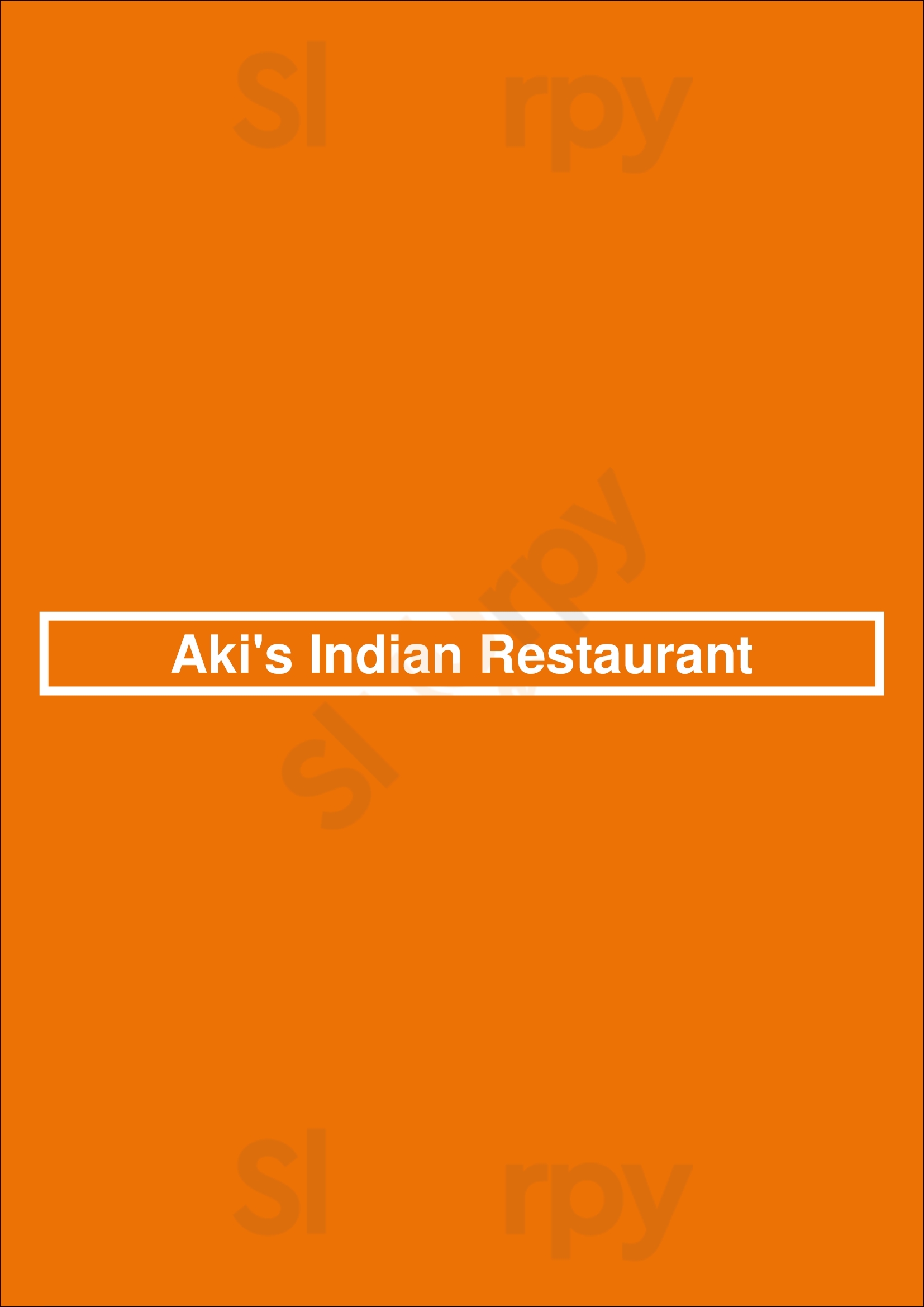 Aki's Indian Restaurant Sydney Menu - 1