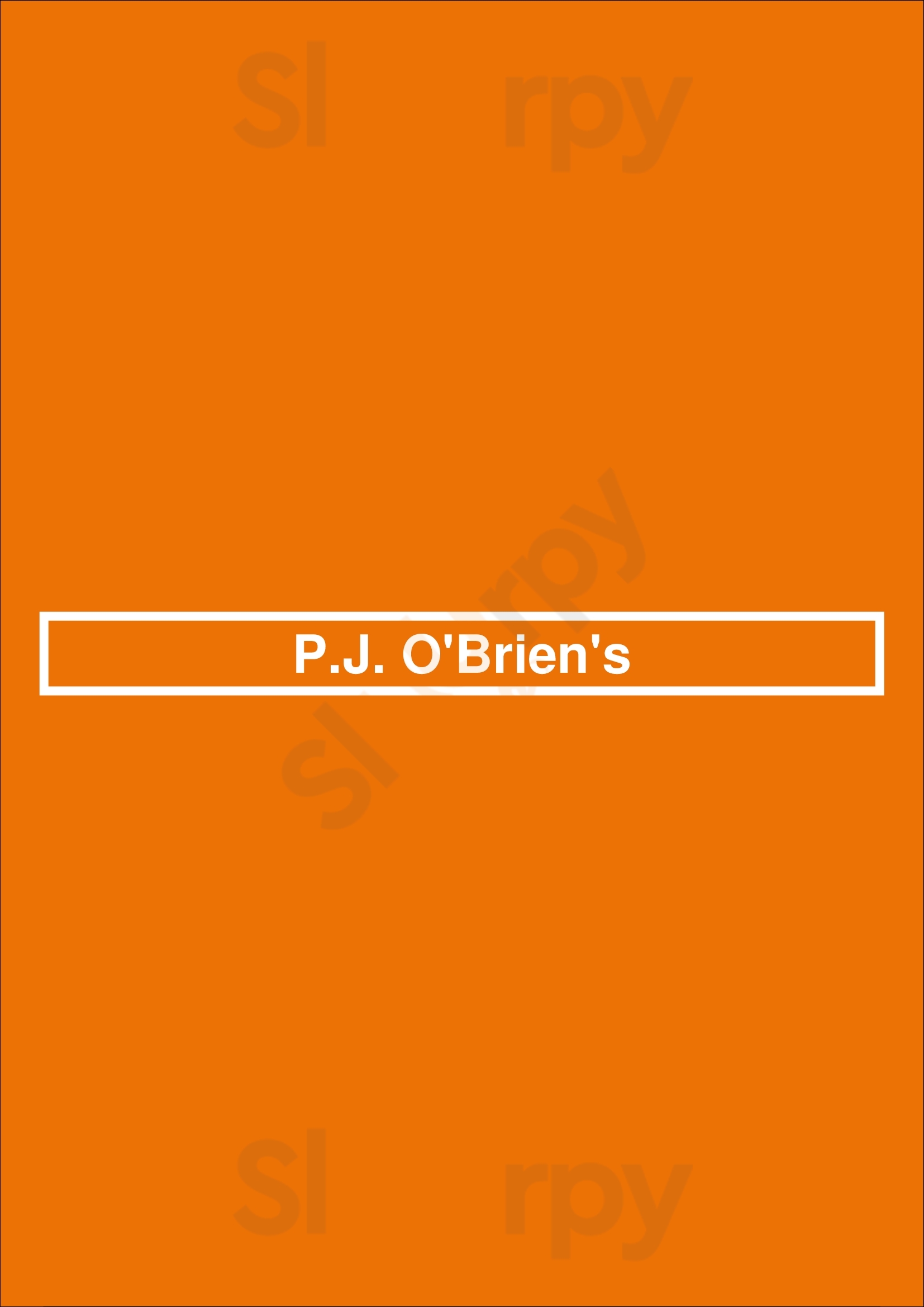 P.j.o'brien's Irish Pub Melbourne Menu - 1