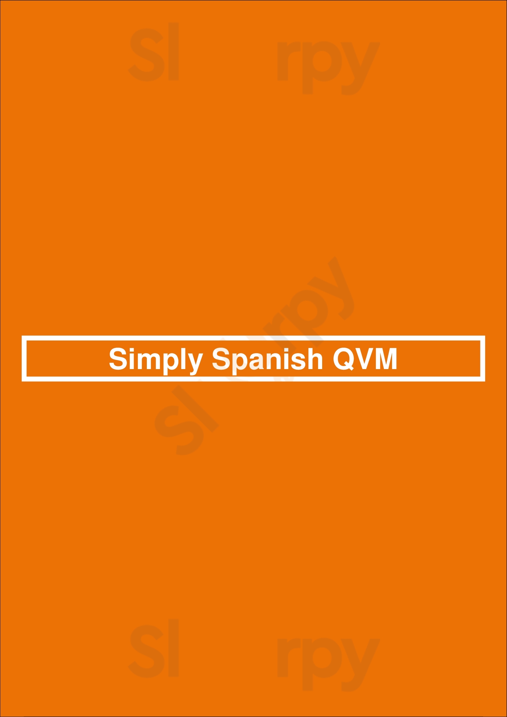 Simply Spanish Qvm Melbourne Menu - 1