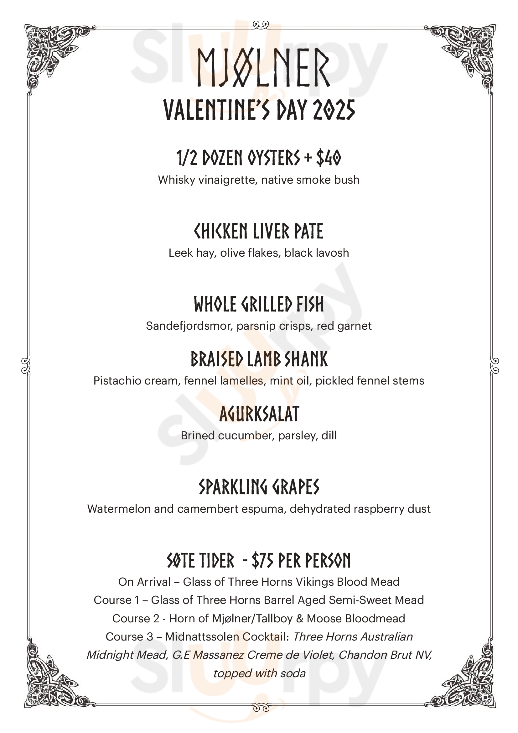 Mjolner Melbourne Menu - 1