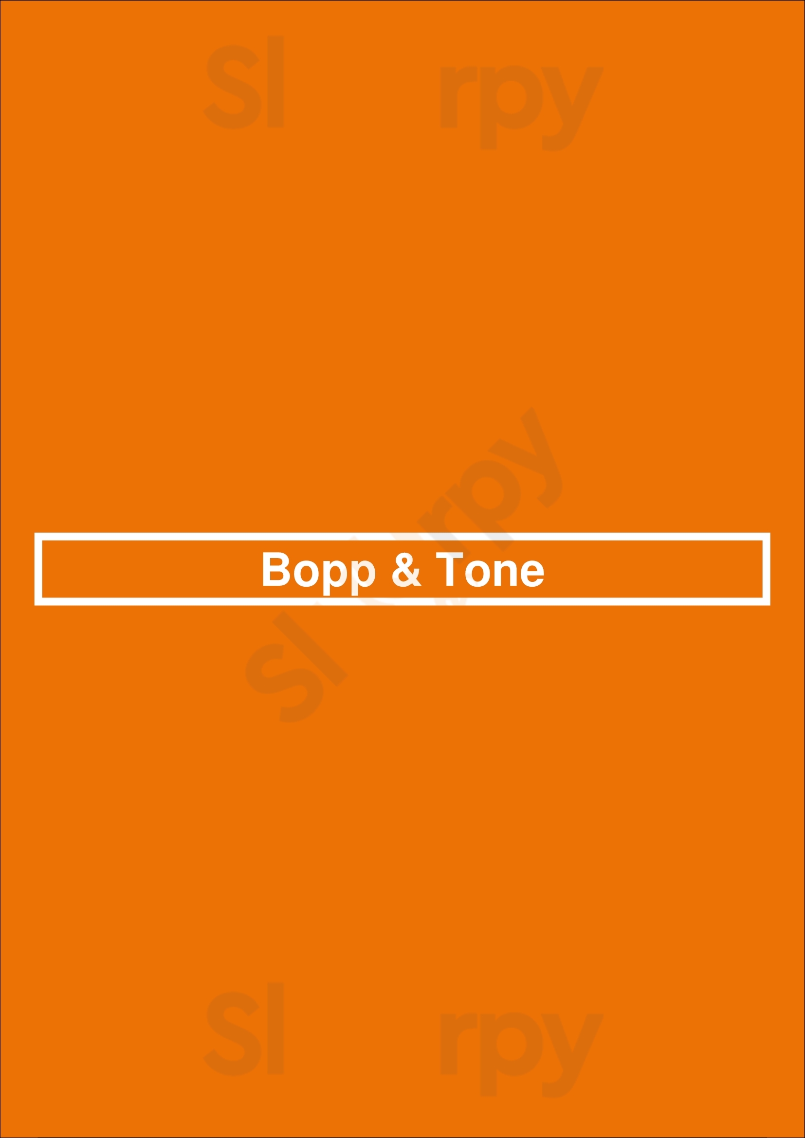 Bopp & Tone Sydney Menu - 1
