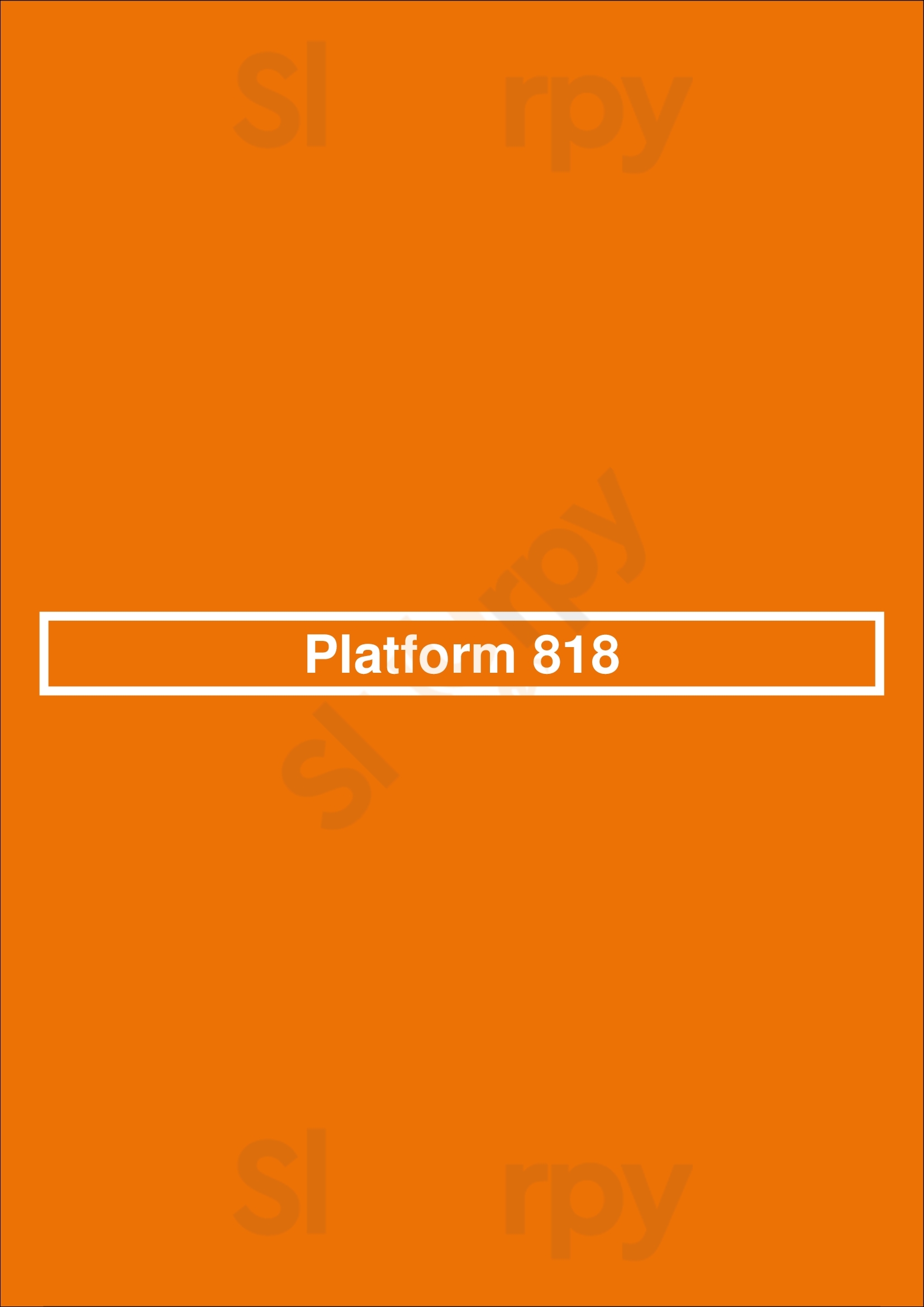 Platform 818 Sydney Menu - 1