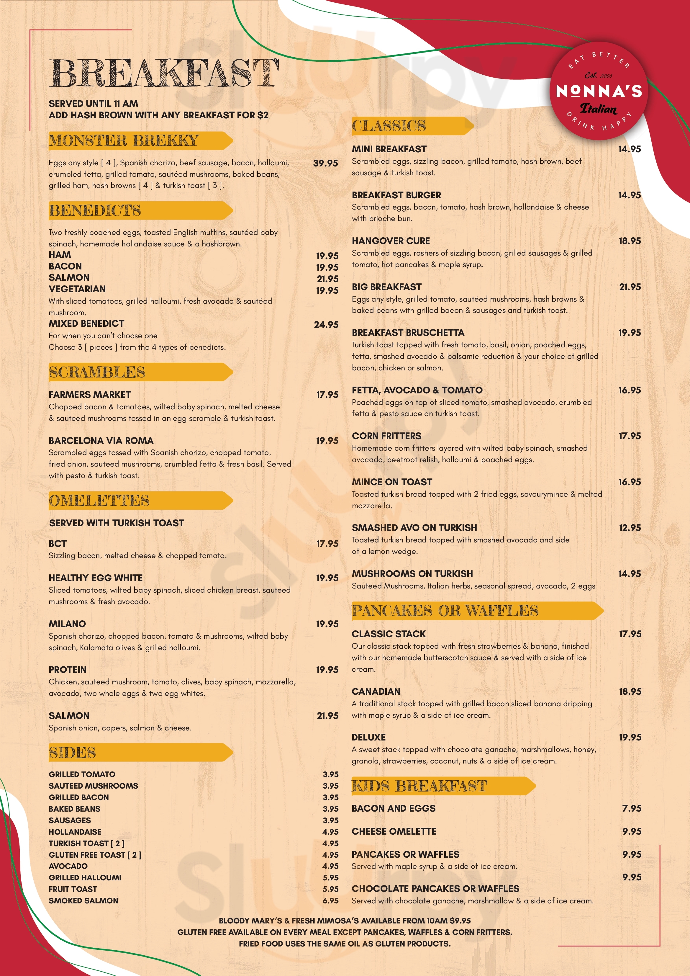 Nonna's Gold Coast Menu - 1