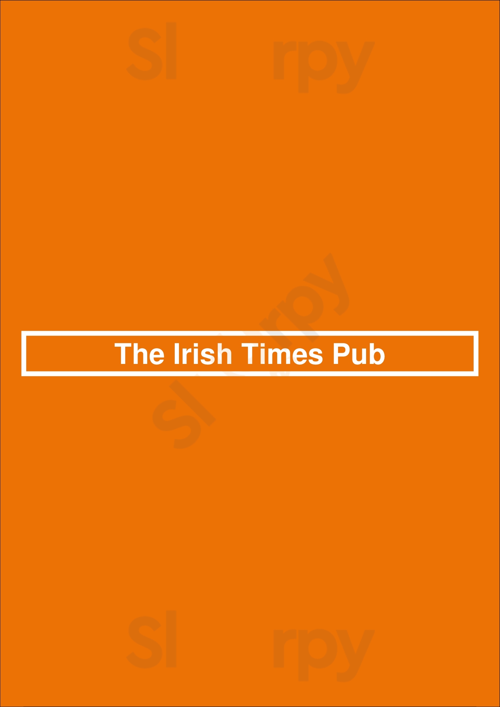 The Irish Times Pub Melbourne Menu - 1