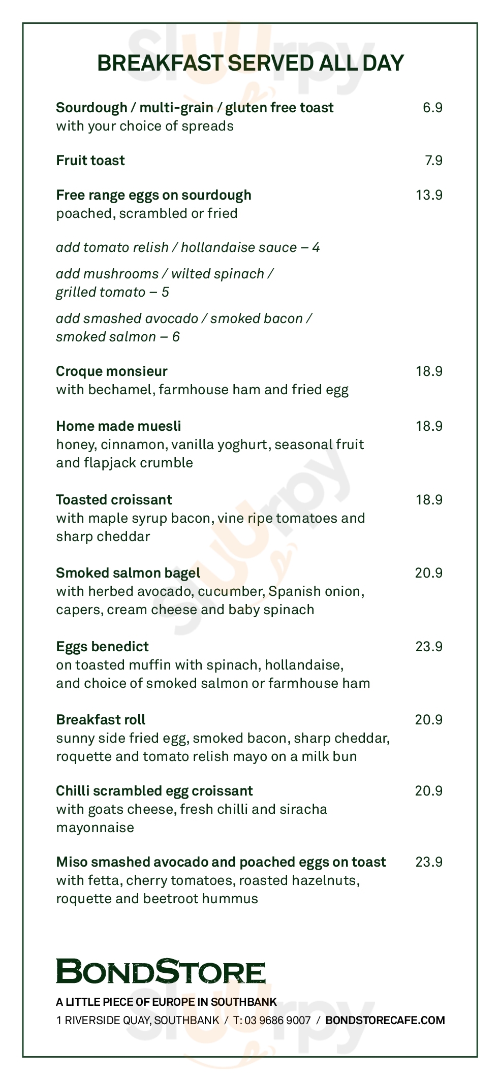 Main Menu - The Bond Store