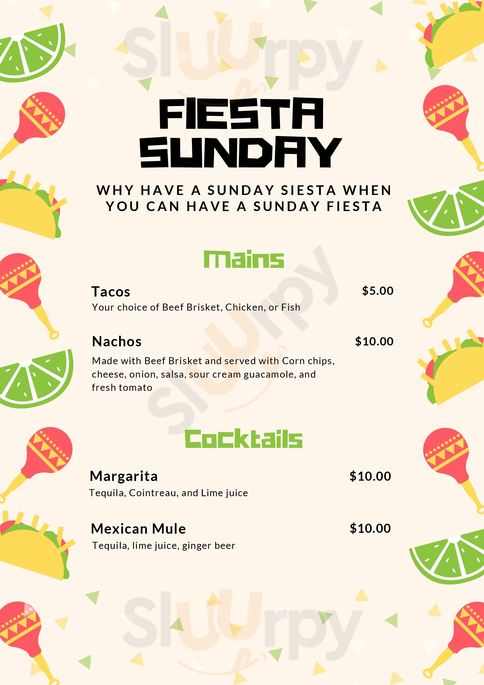 Main Menu - Siren Bar And Restaurant