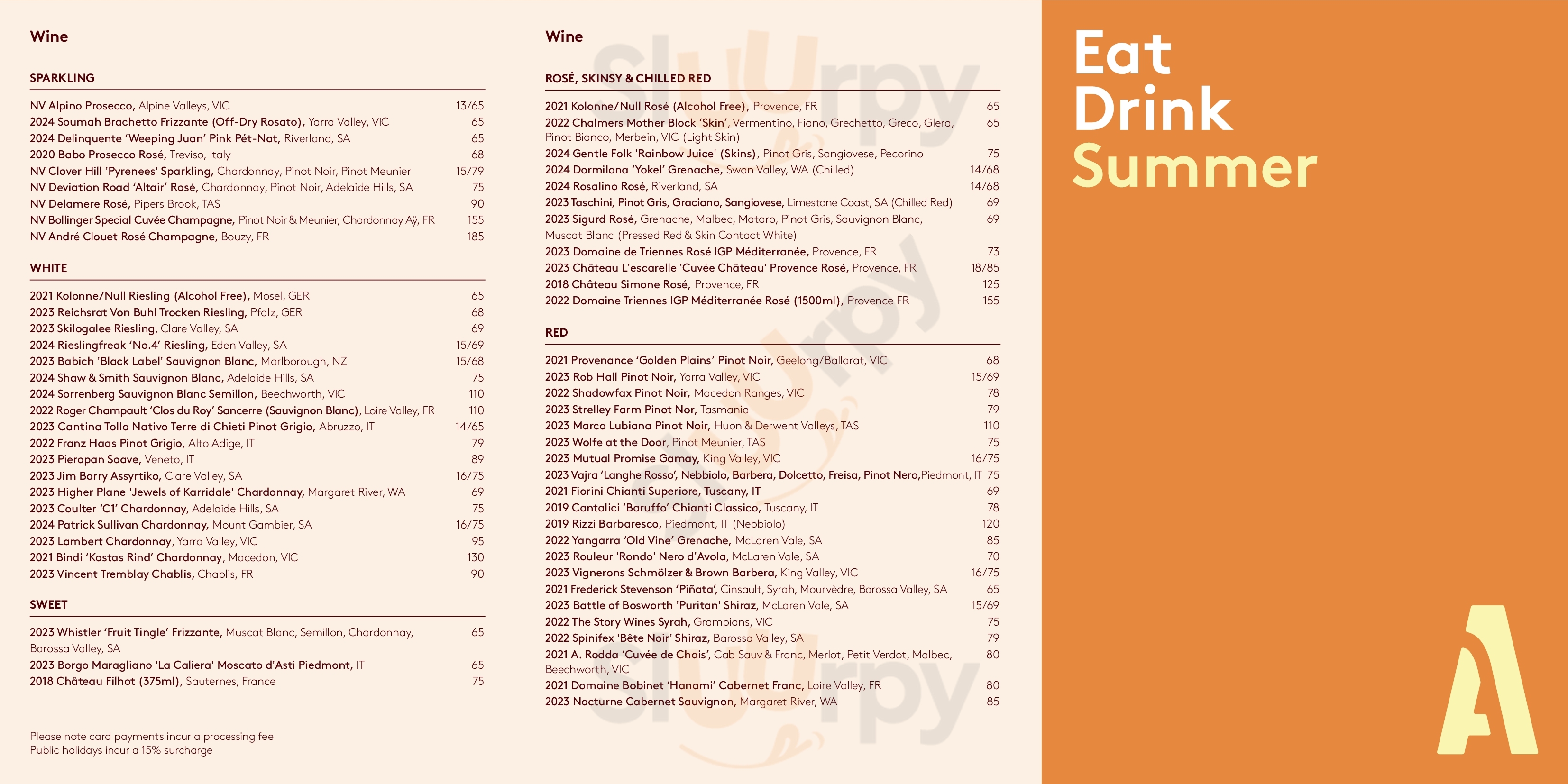 Main Menu - Arbory Bar & Eatery