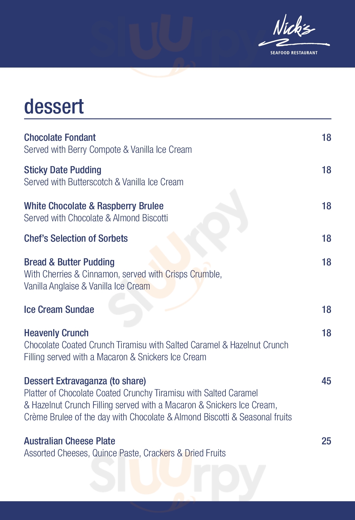 Stacks Bar Restaurant Sydney Menu - 1