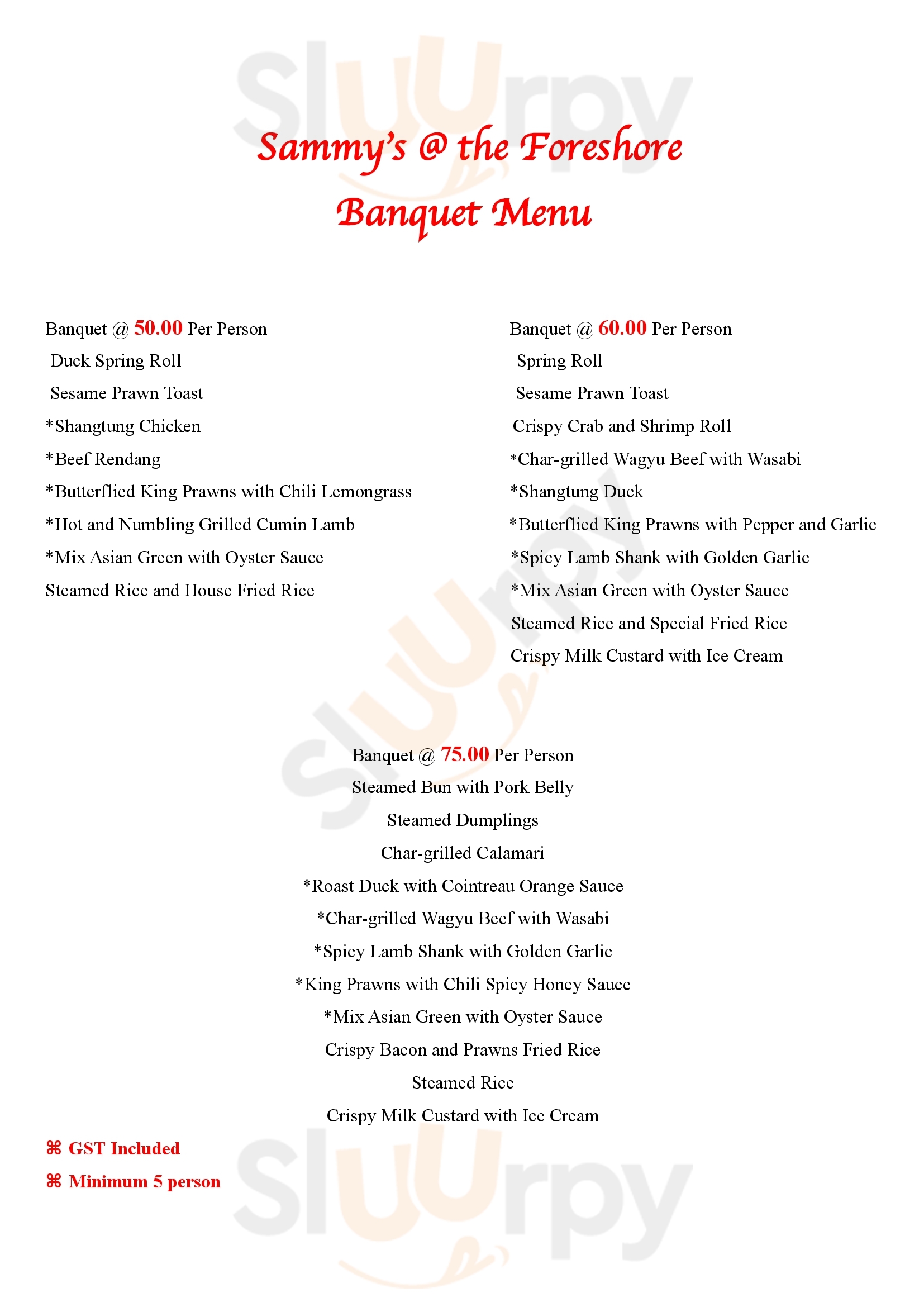Sammy's The Foreshore Canberra Menu - 1