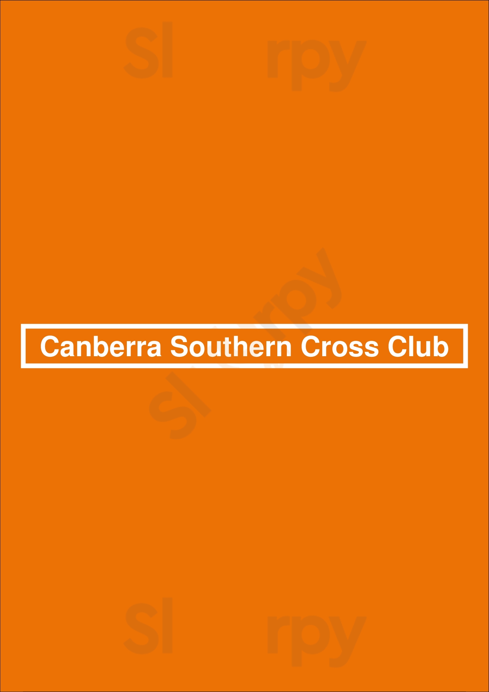 Canberra Southern Cross Club Canberra Menu - 1