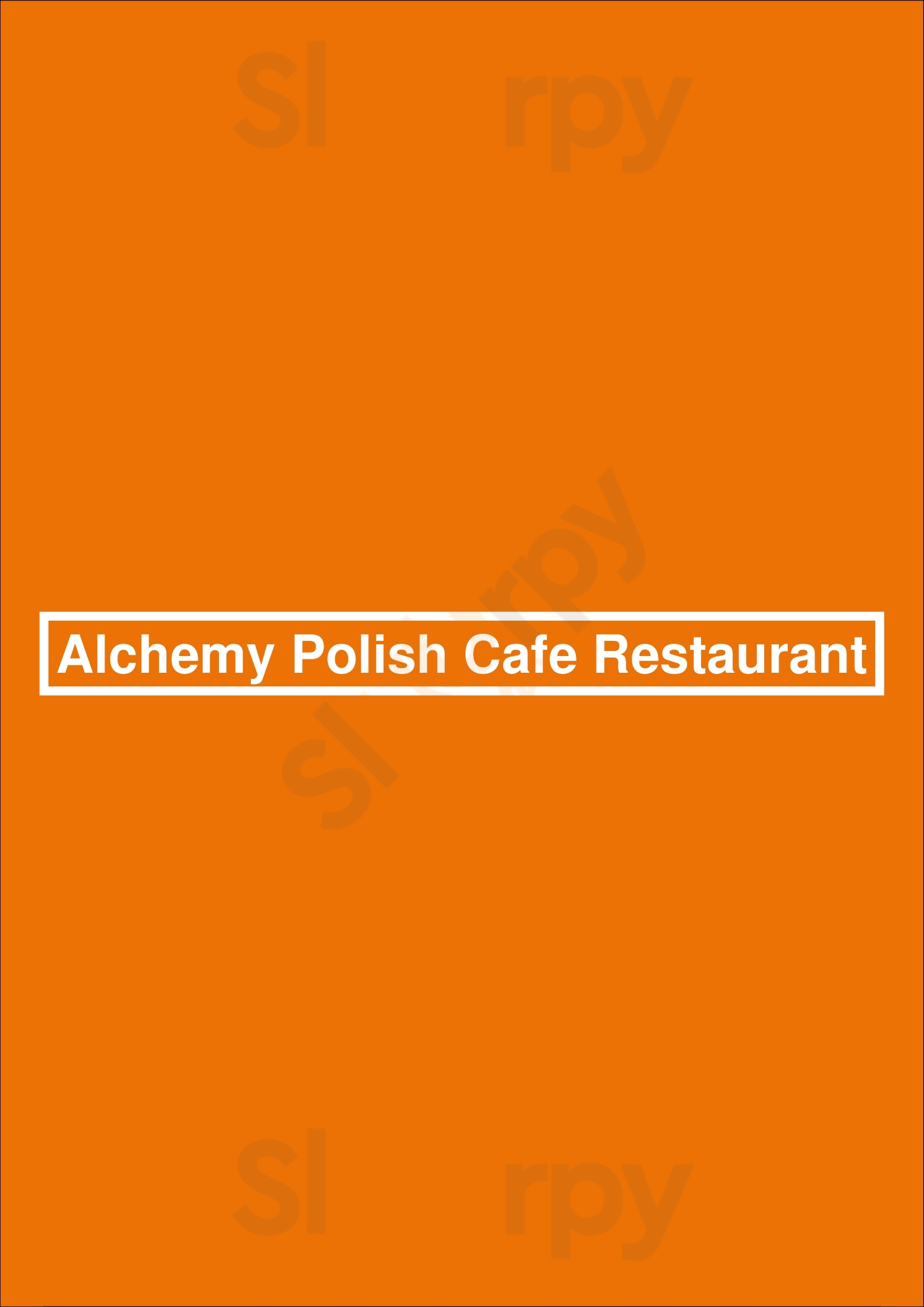 Alchemy Polish Cafe Restaurant Sydney Menu - 1