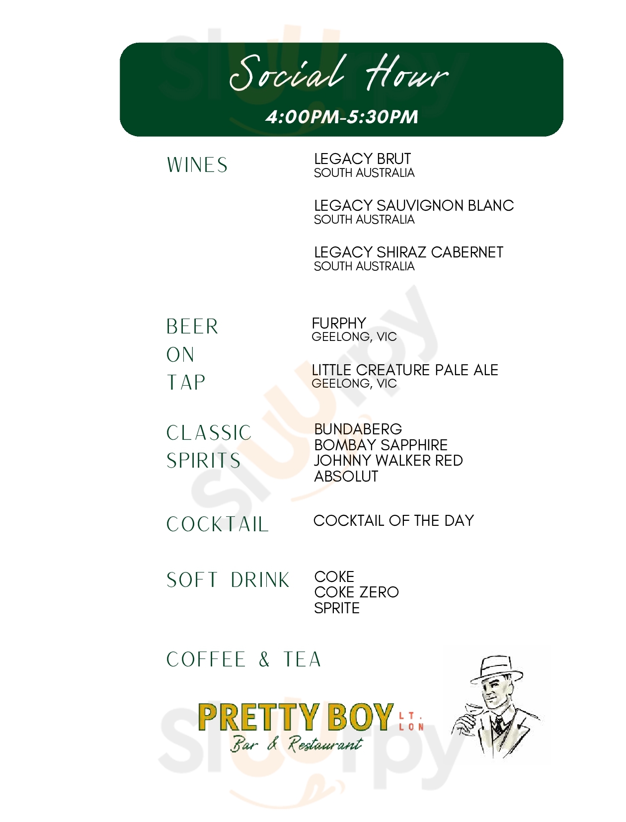 Main Menu - Pretty Boy Italian Steakhouse