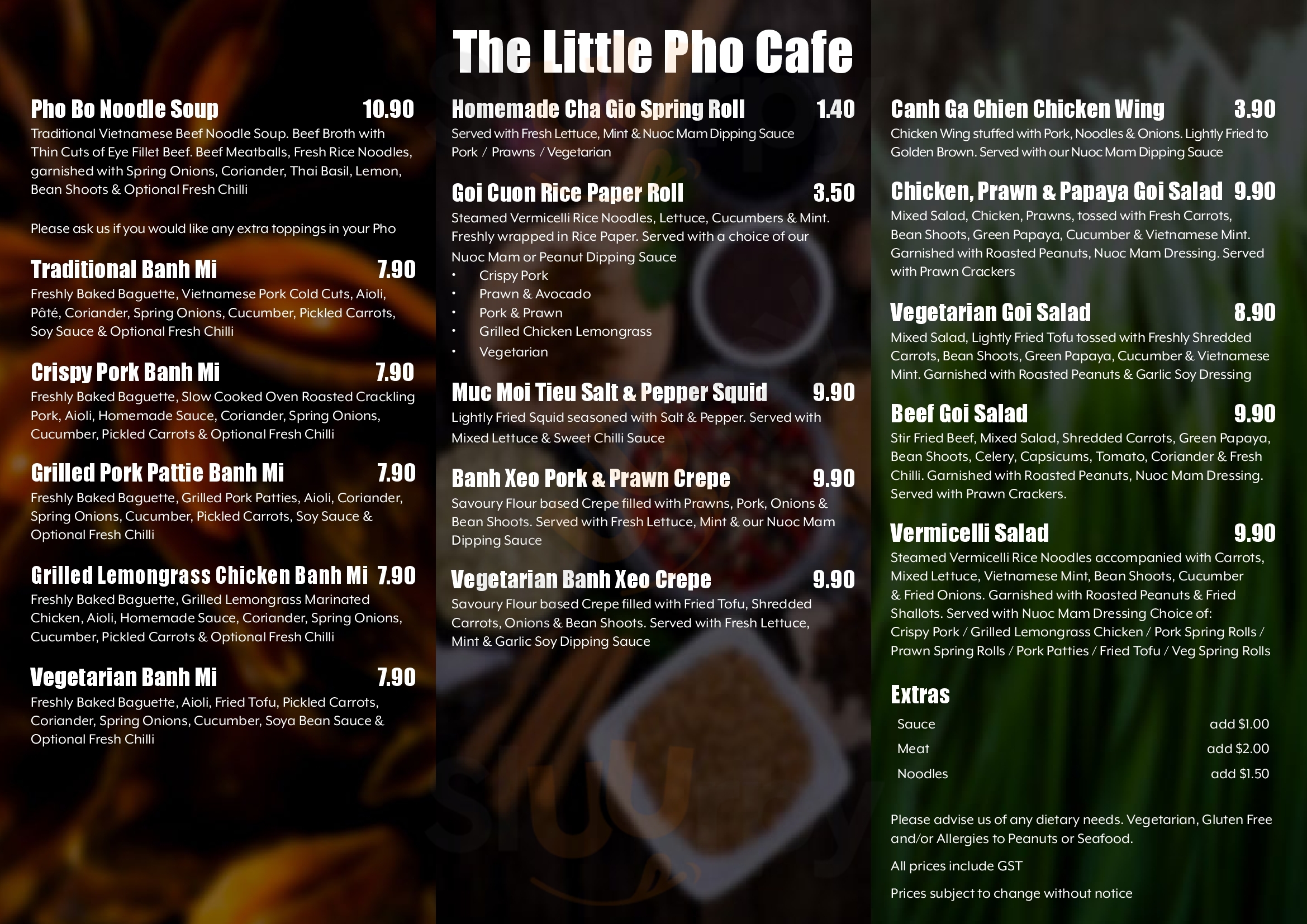 The Little Pho Cafe Melbourne Menu - 1