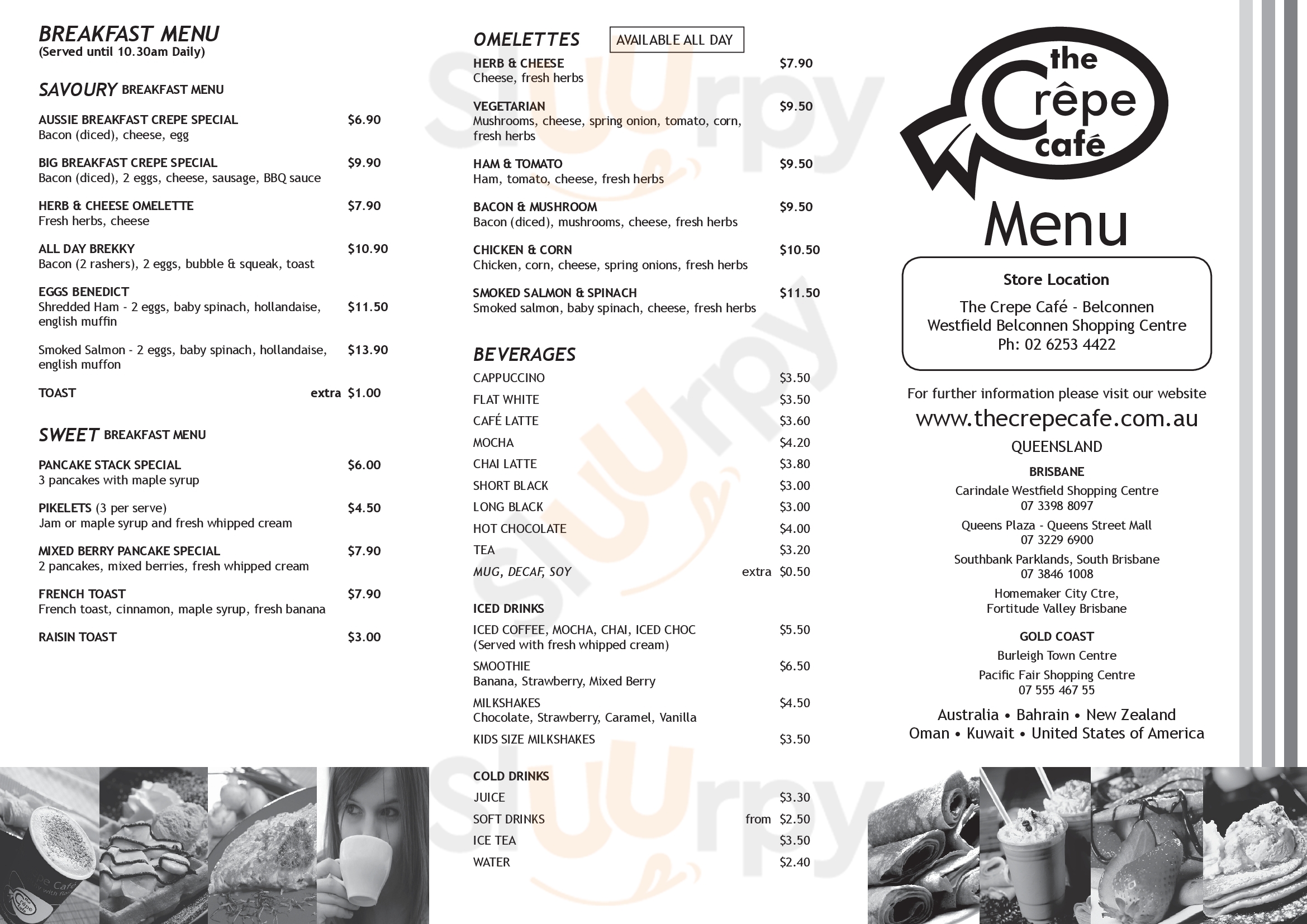 The Crepe Cafe Canberra Menu - 1