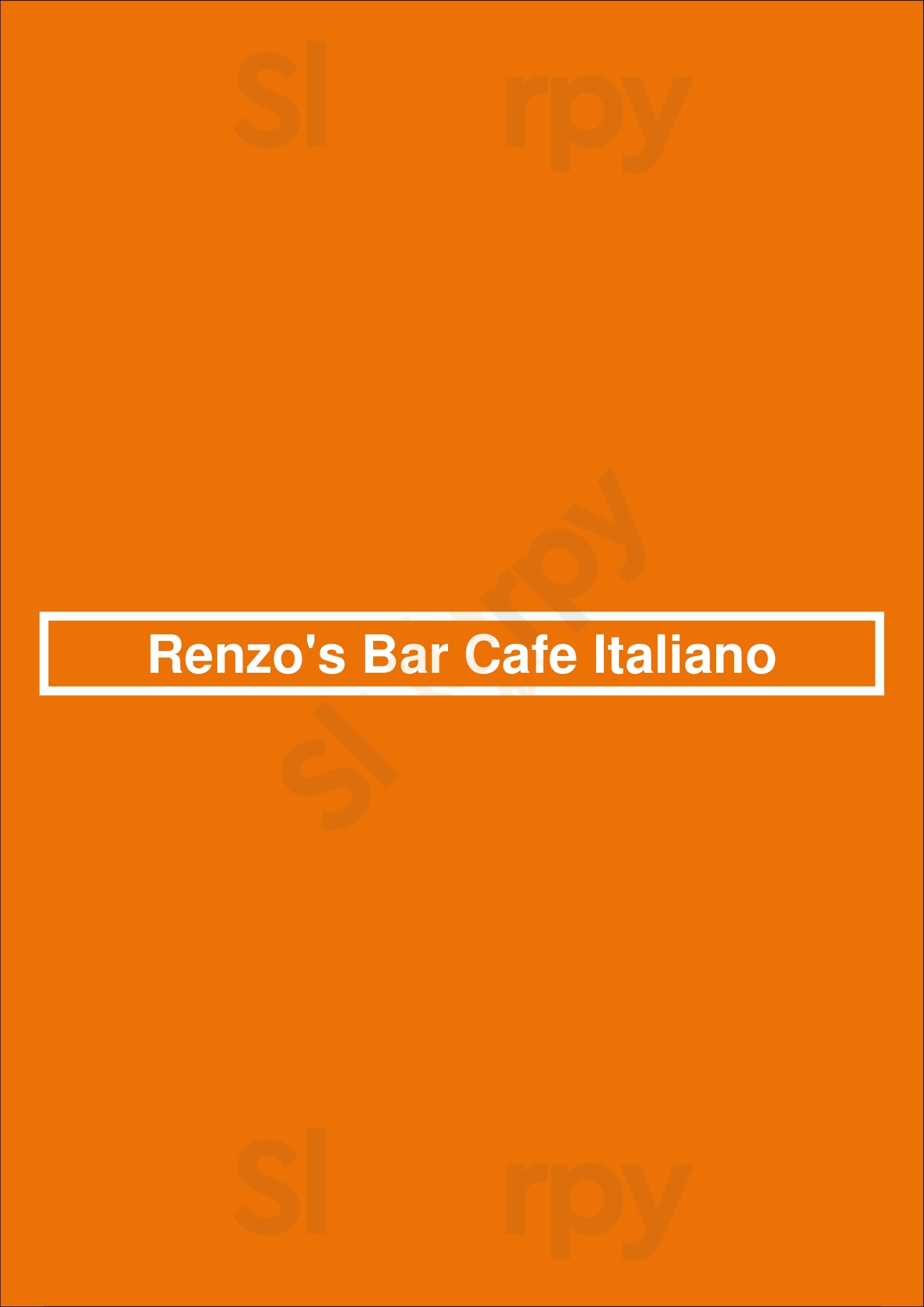 Renzo's Bar Cafe Italiano Melbourne Menu - 1