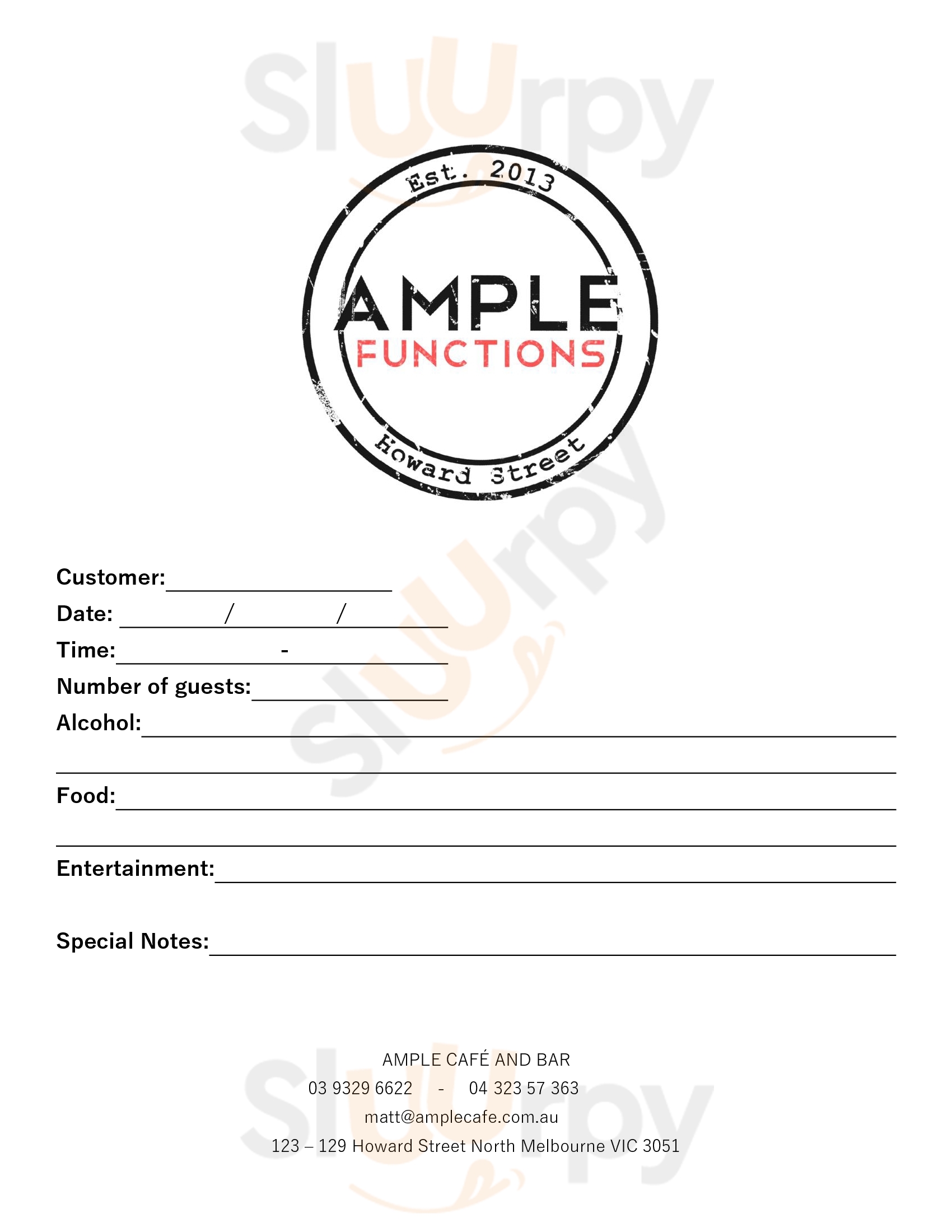 Ample Cafe & Bar Melbourne Menu - 1