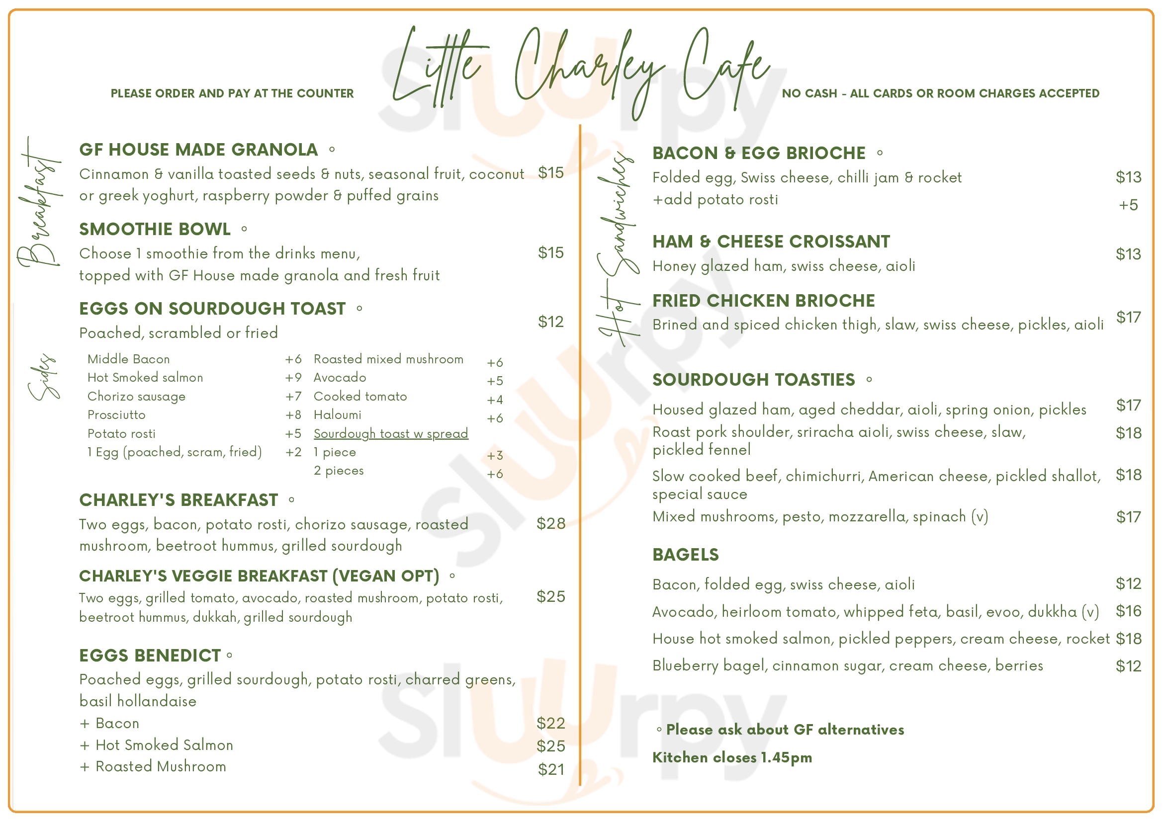 Main Menu - Little Charley Cafe